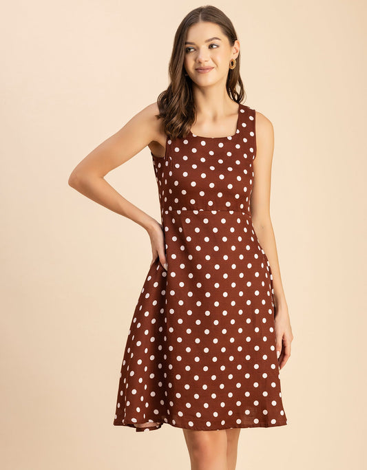 Printed Cotton Fit And Flare Dress - Summer Dress