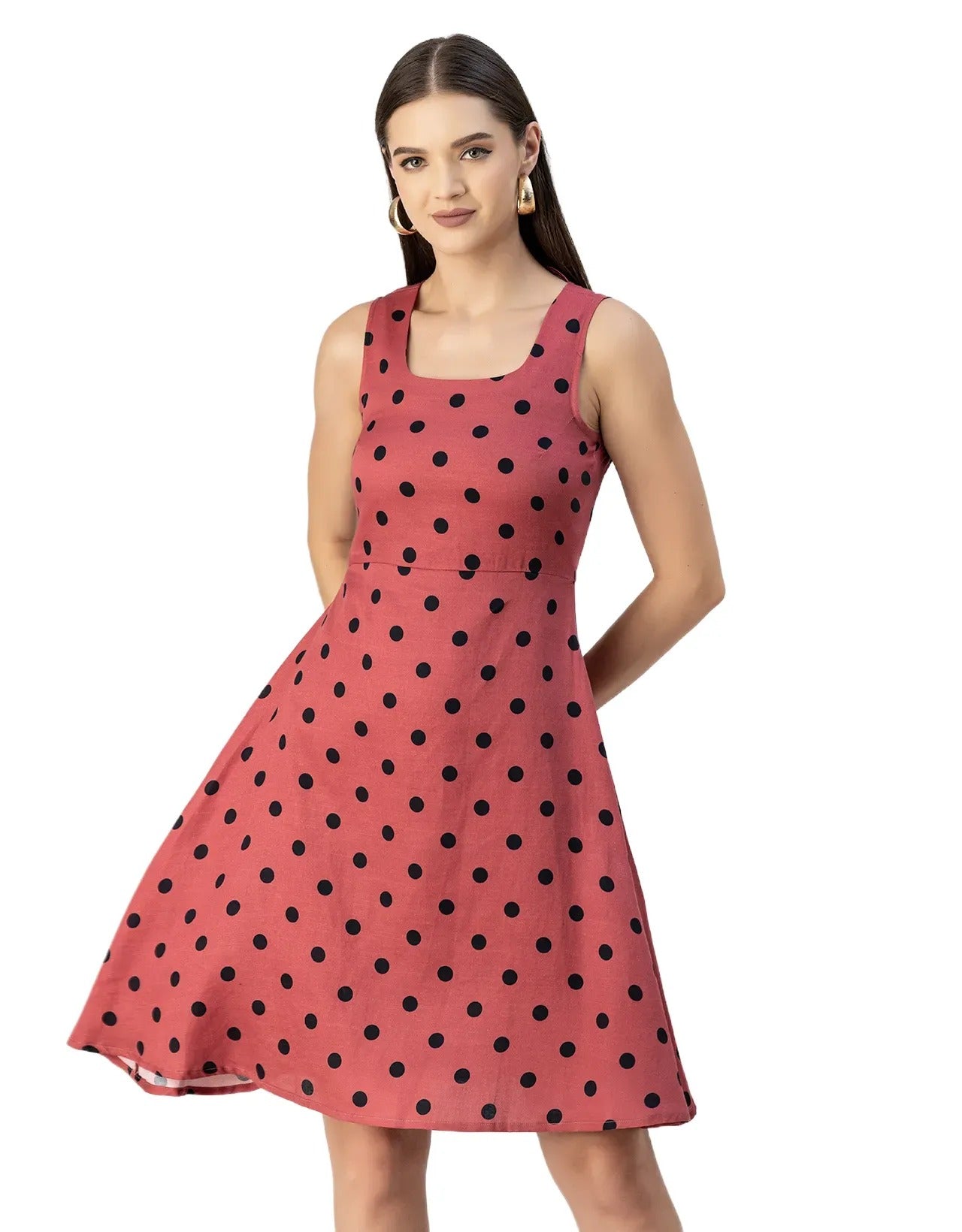 Printed Cotton Fit And Flare Dress - Summer Dress