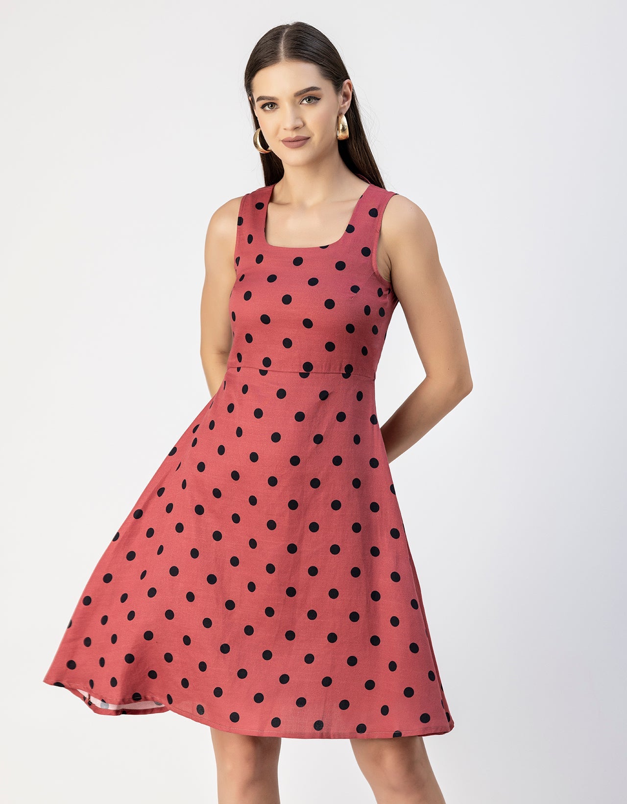 Printed Cotton Fit And Flare Dress - Summer Dress