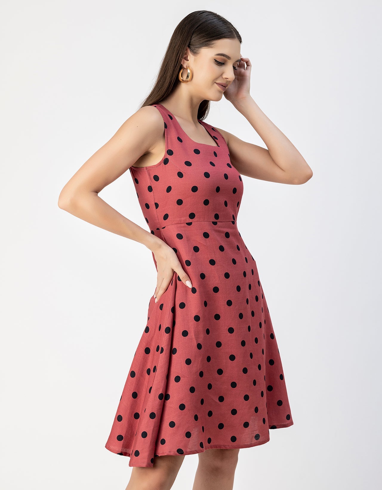 Printed Cotton Fit And Flare Dress - Summer Dress