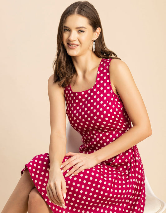 Printed Cotton Fit And Flare Dress - Summer Dress
