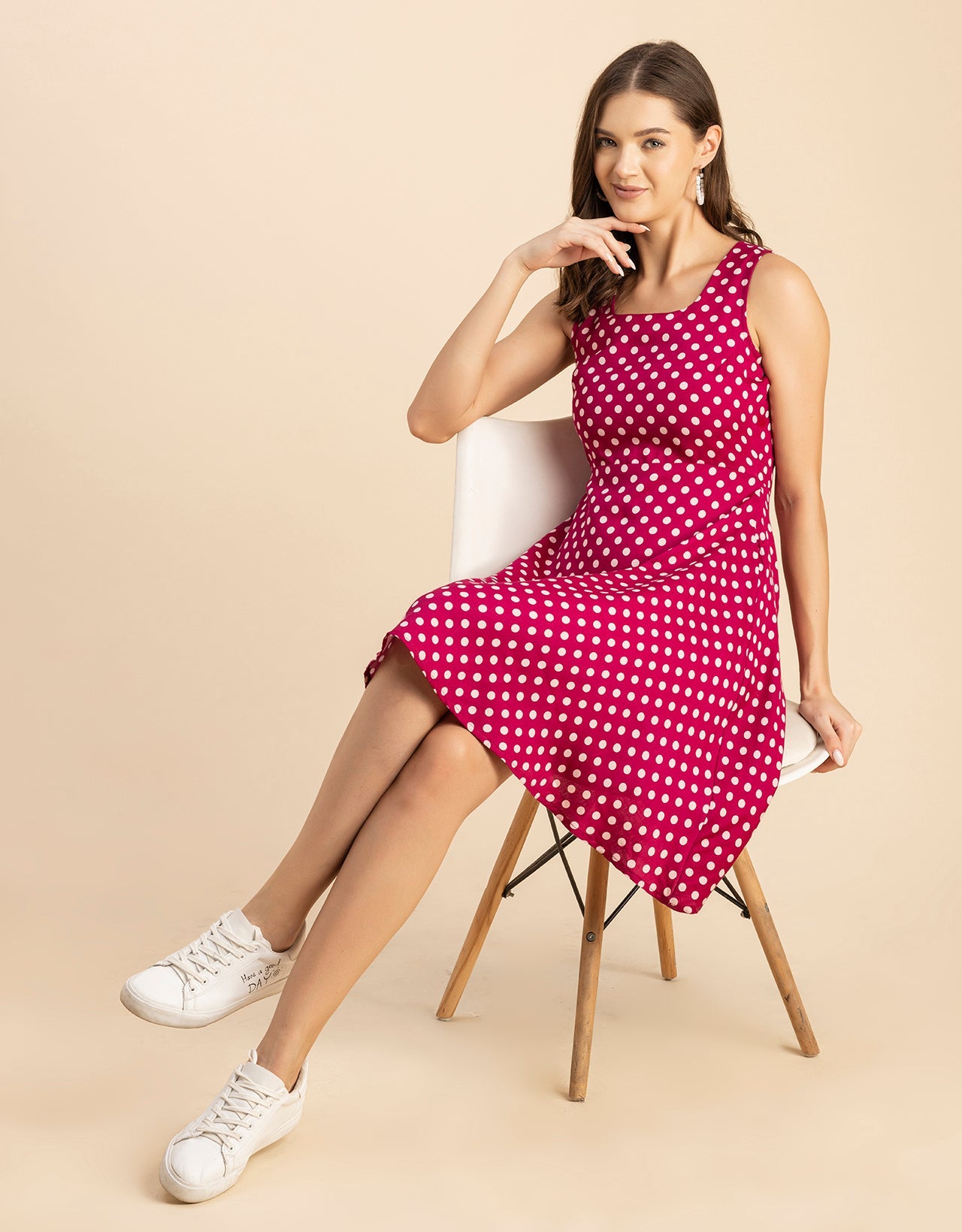 Printed Cotton Fit And Flare Dress - Summer Dress