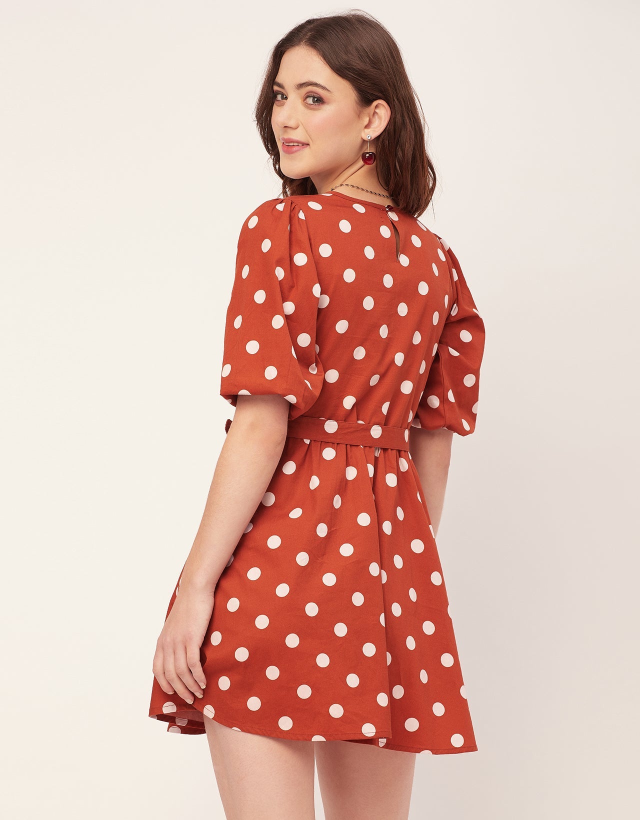 Round Neck Skater Printed Cotton Dress