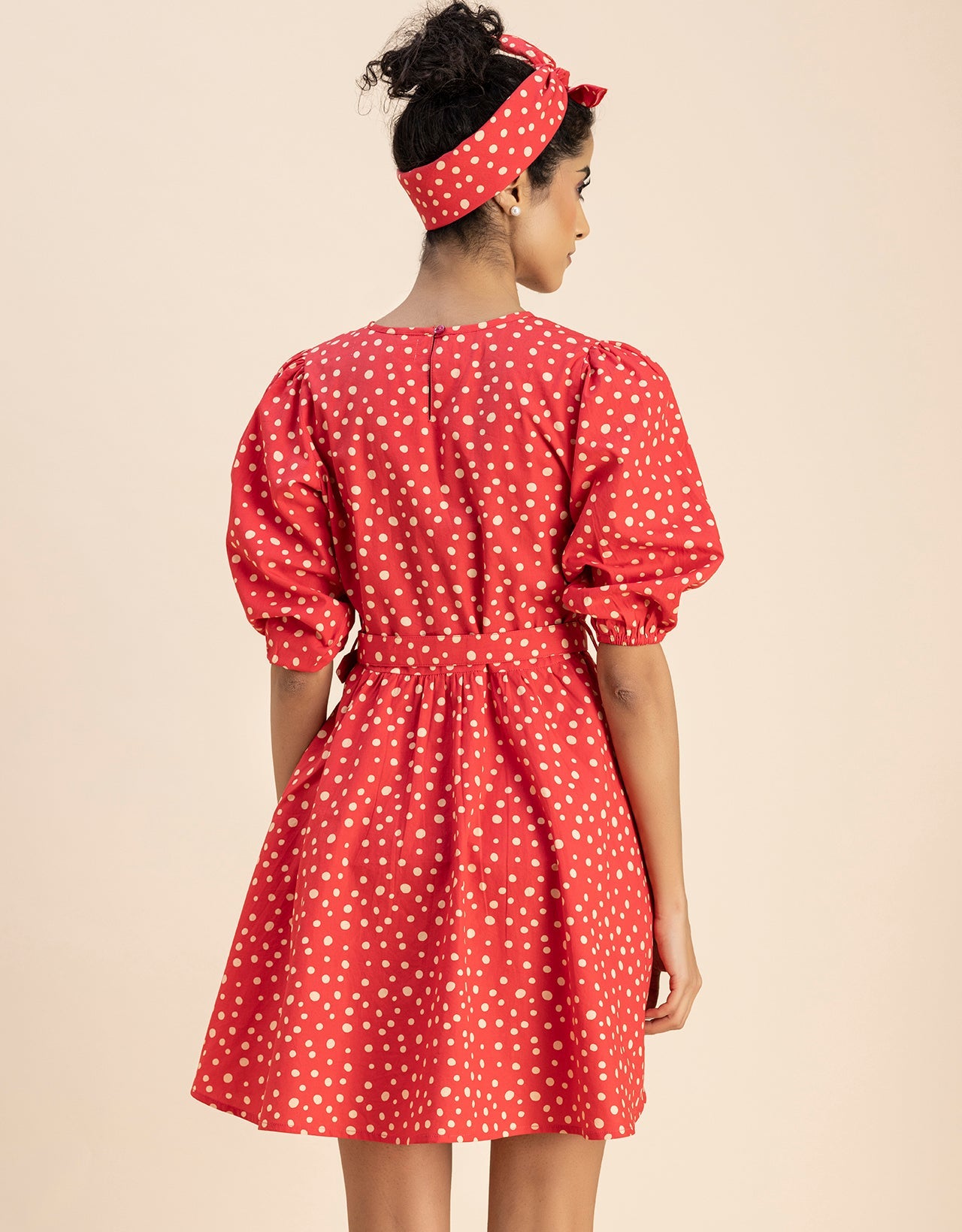 Round Neck Skater Printed Cotton Dress