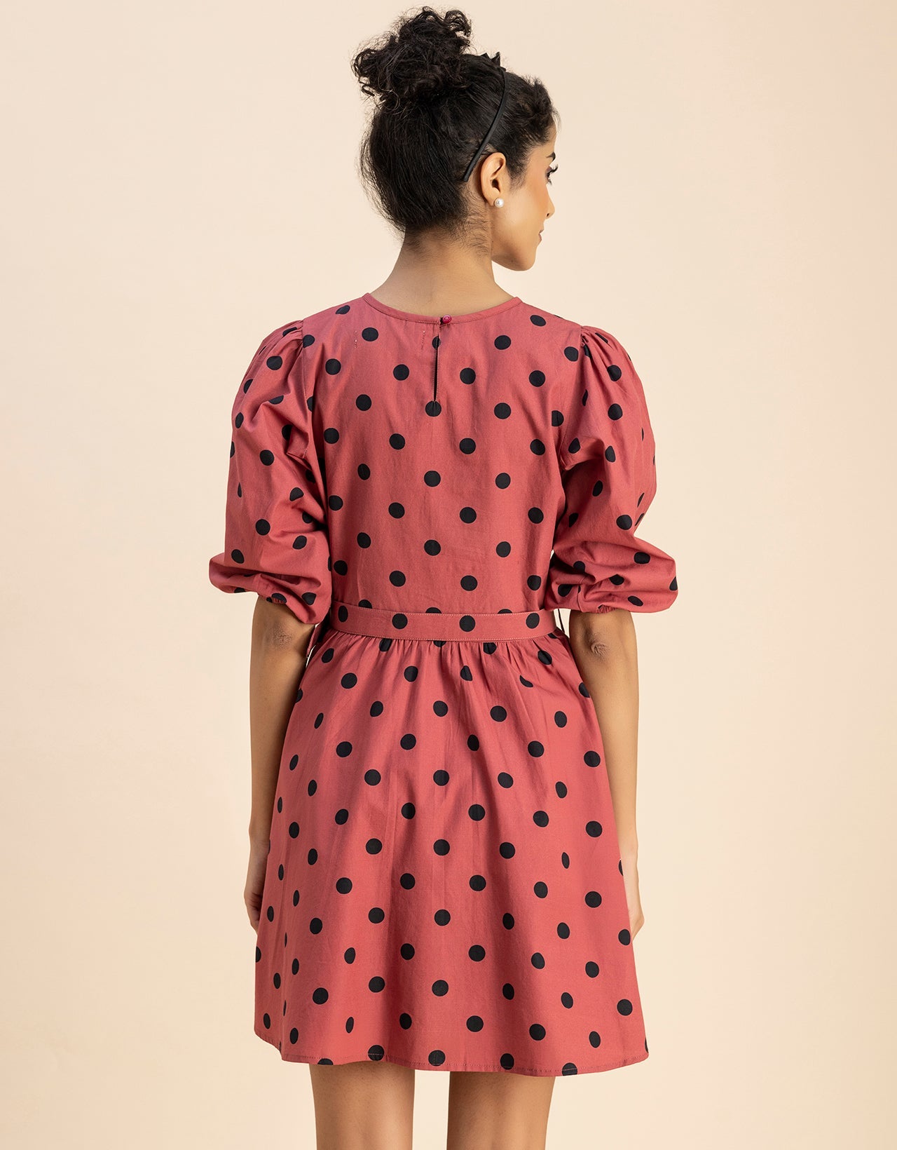 Round Neck Skater Printed Cotton Dress