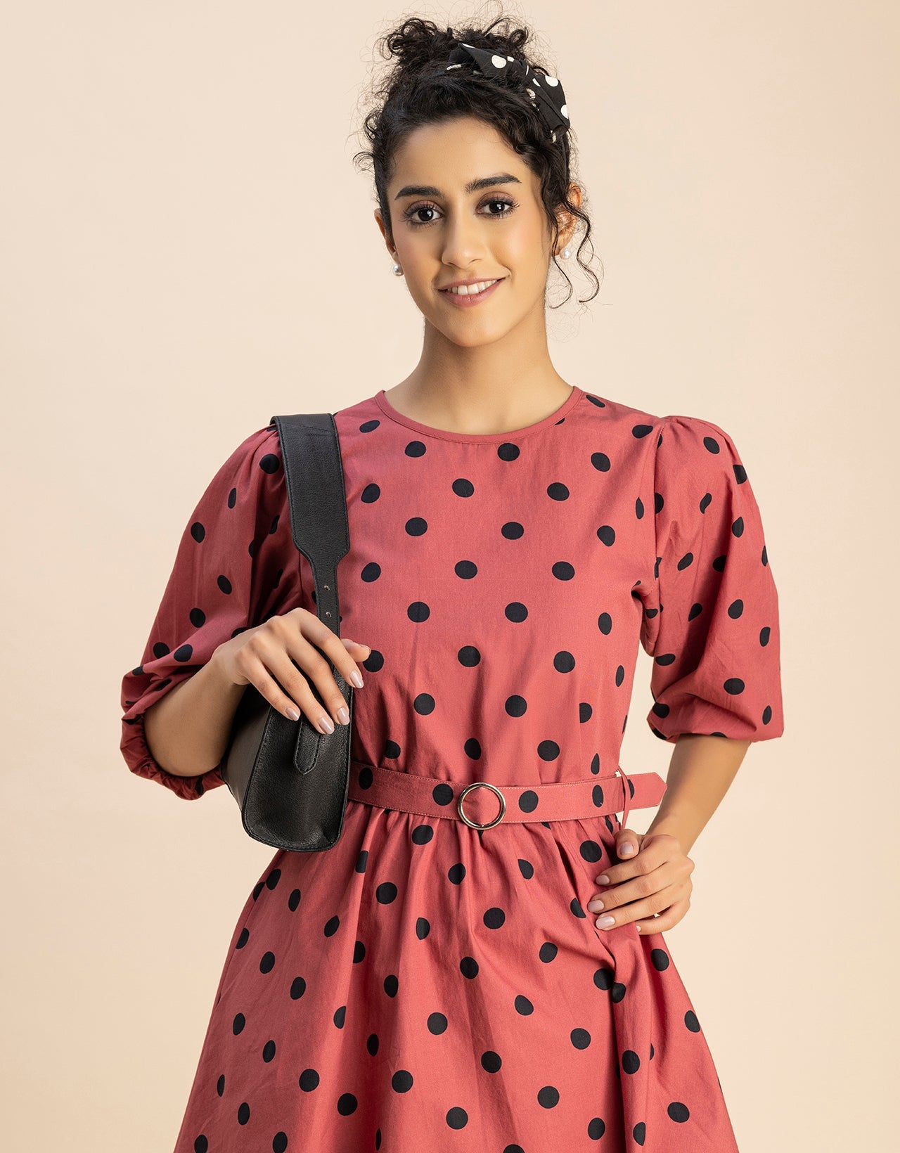 Round Neck Skater Printed Cotton Dress
