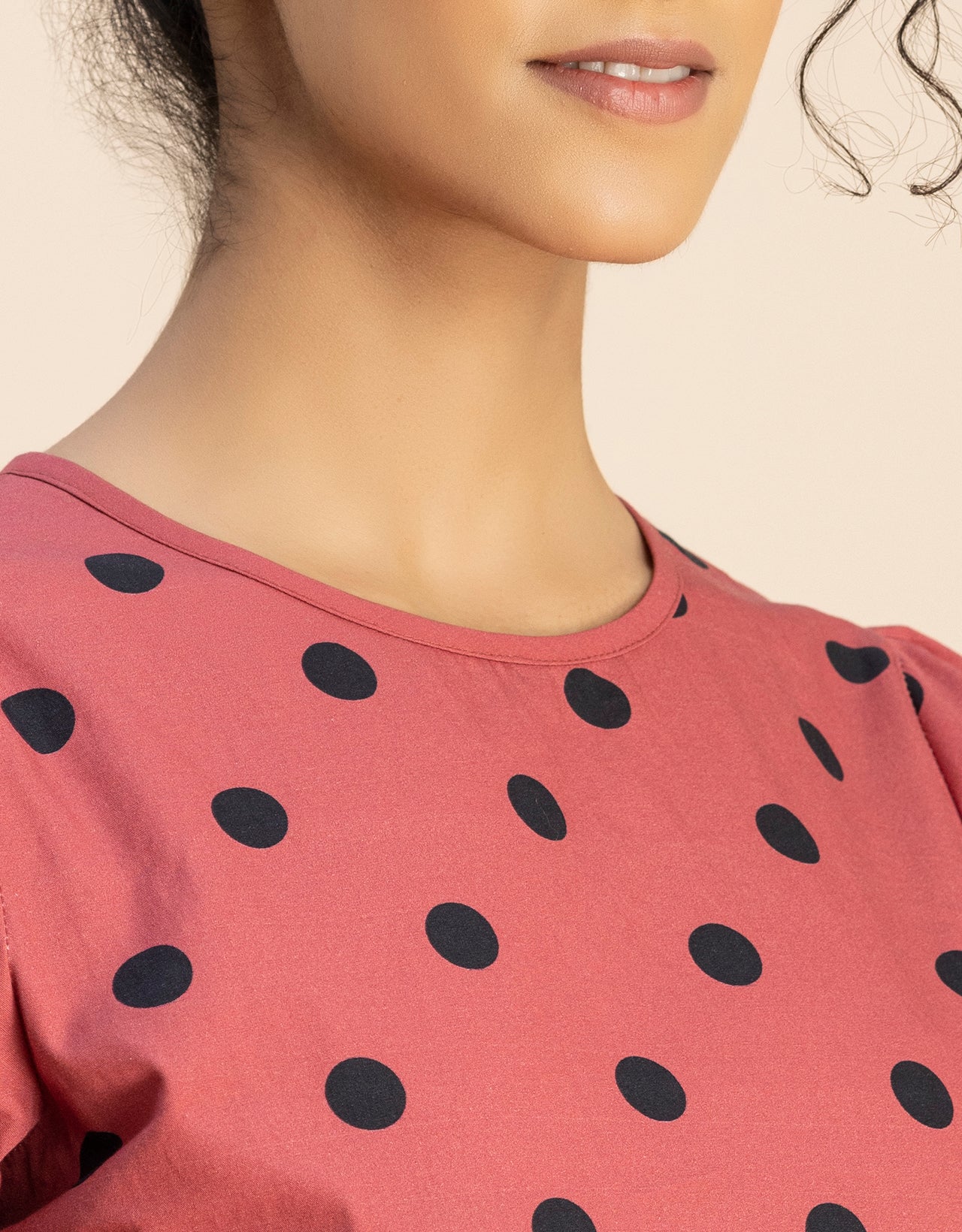 Round Neck Skater Printed Cotton Dress