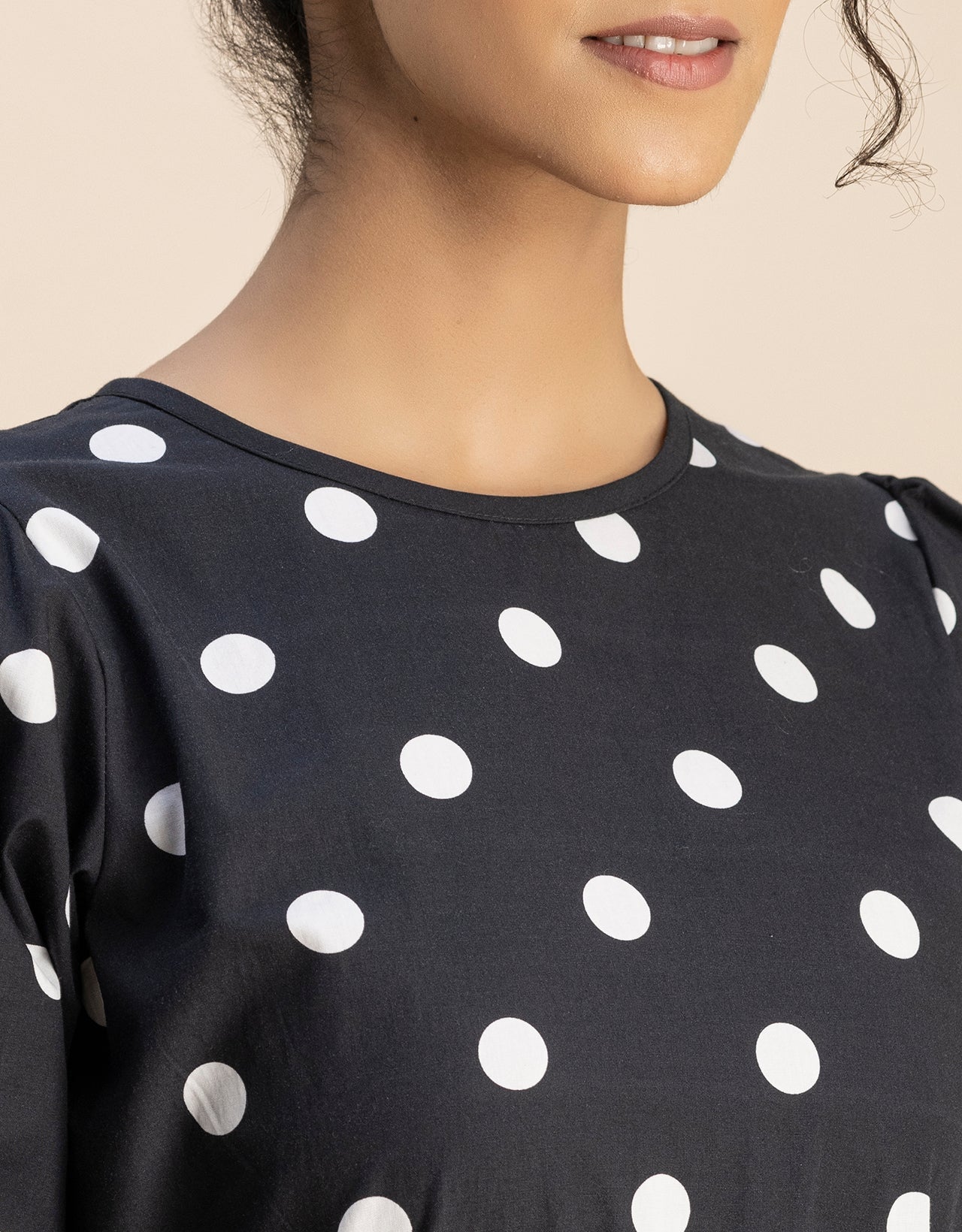 Round Neck Skater Printed Cotton Dress