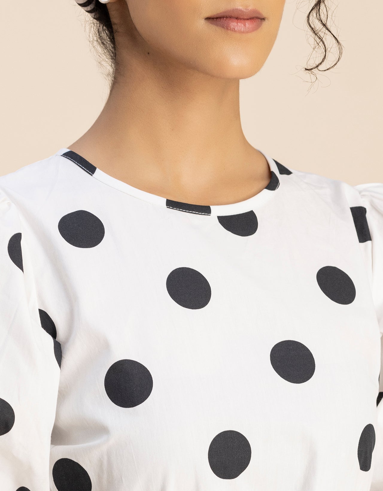 Round Neck Skater Printed Cotton Dress