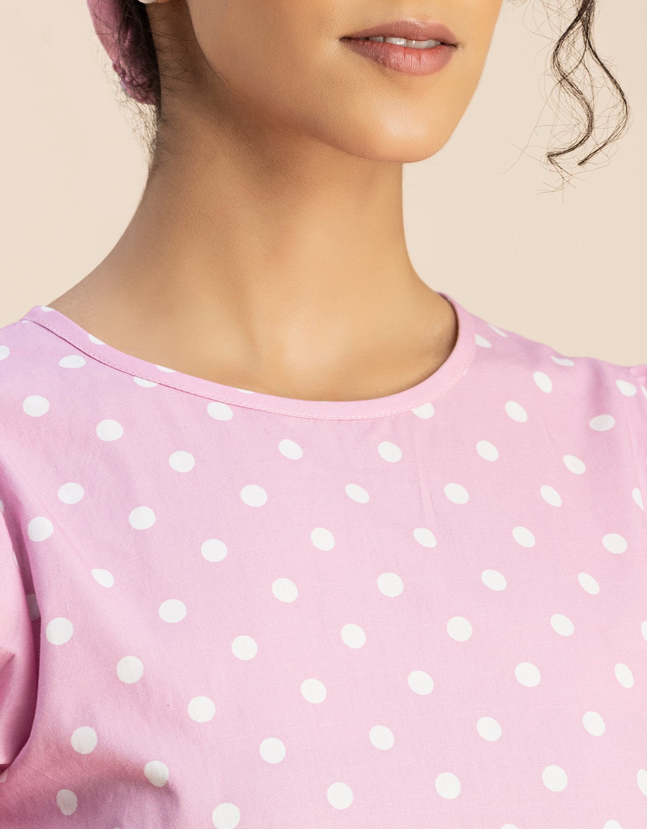 Round Neck Skater Printed Cotton Dress