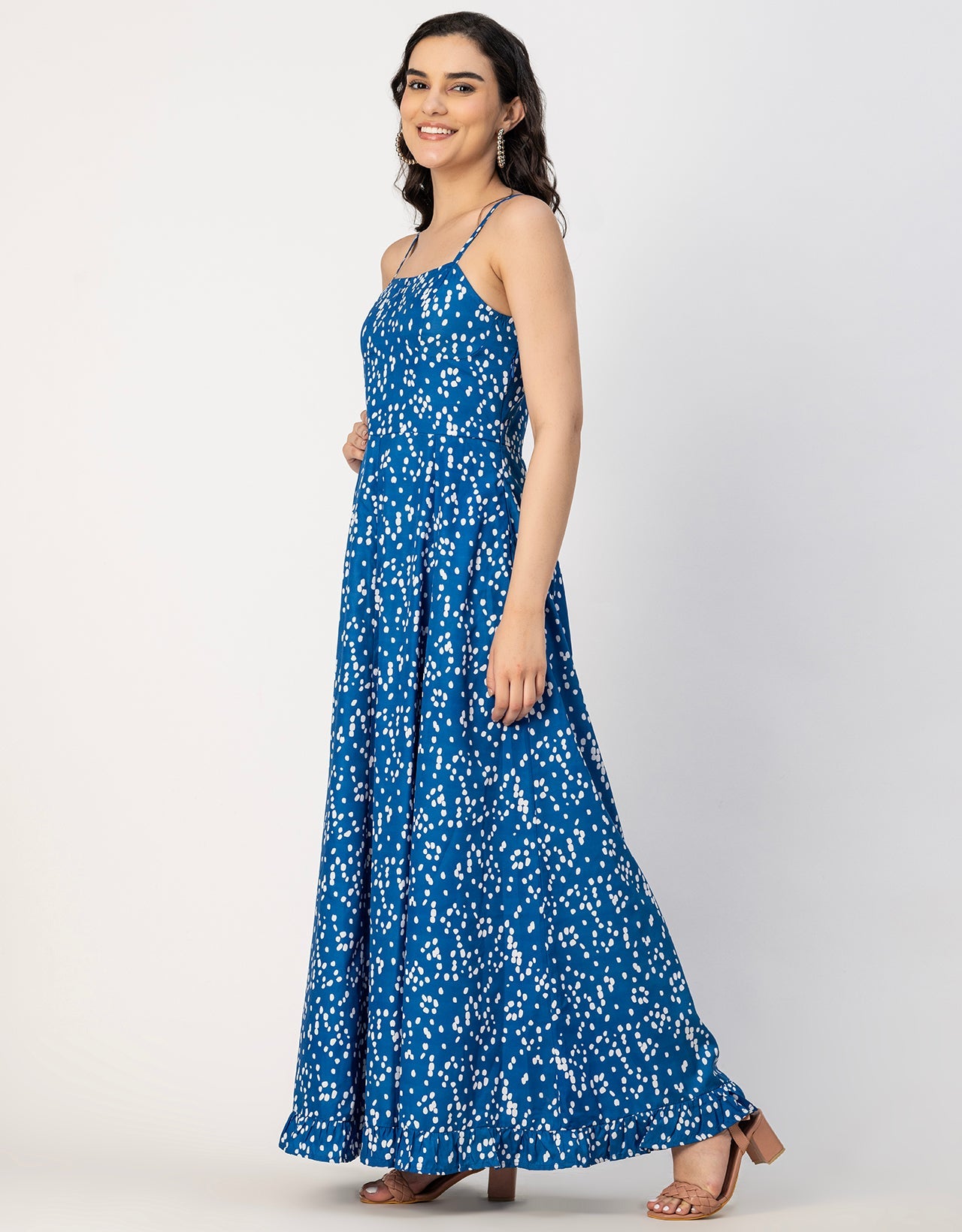 Sleeveless Sweetheart Neck Printed Dress