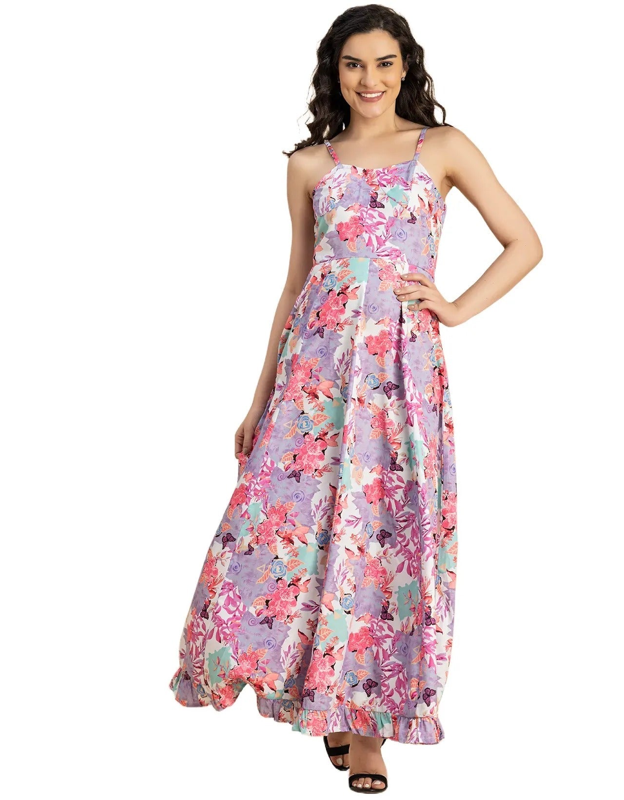 Sleeveless Sweetheart Neck Printed Dress