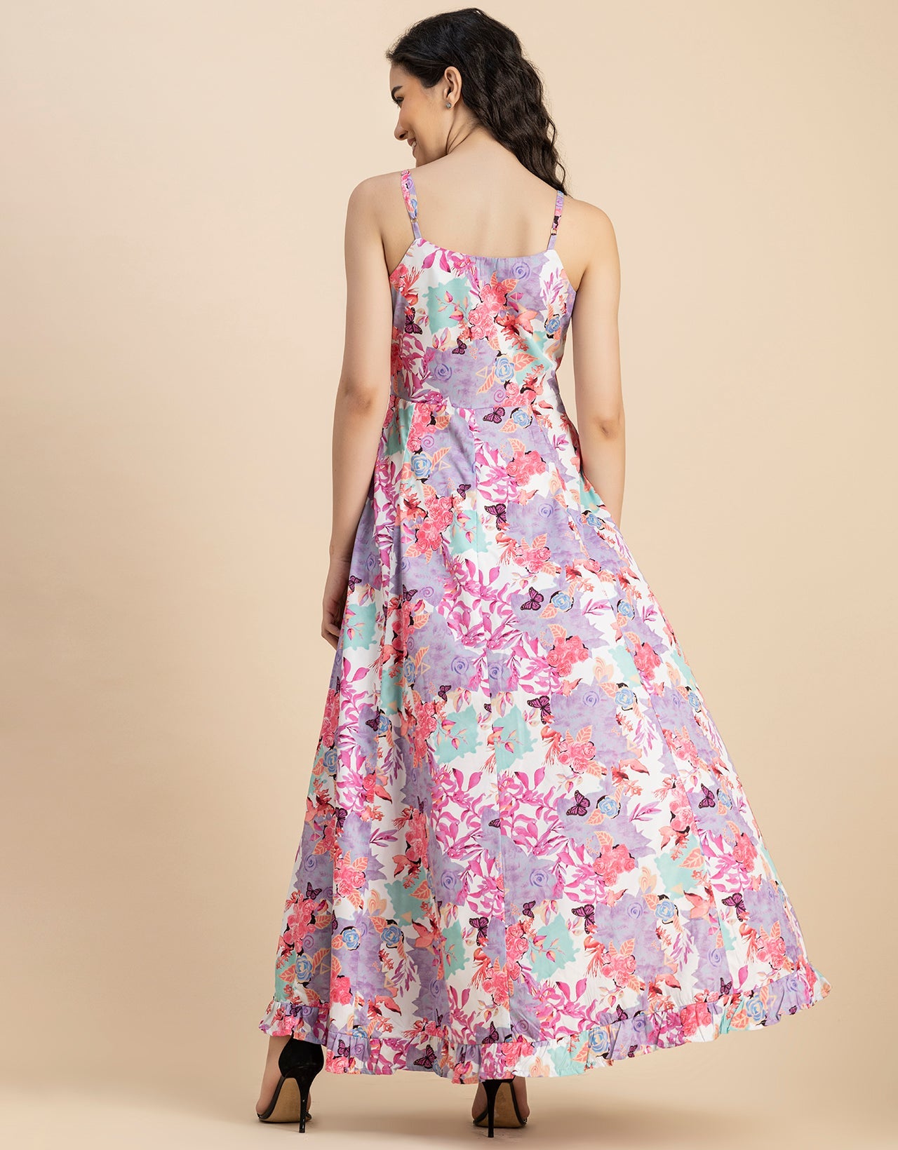 Sleeveless Sweetheart Neck Printed Dress