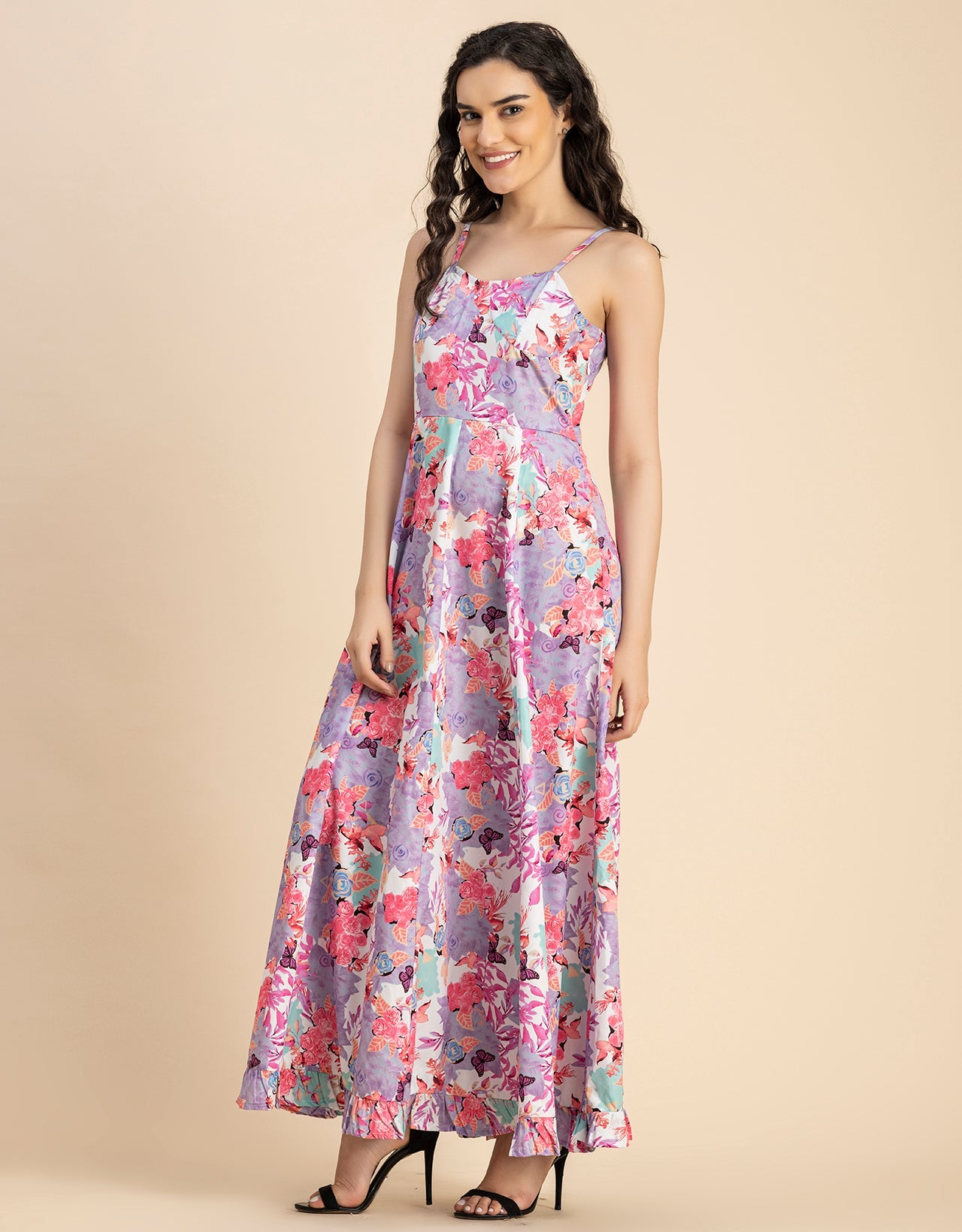 Sleeveless Sweetheart Neck Printed Dress