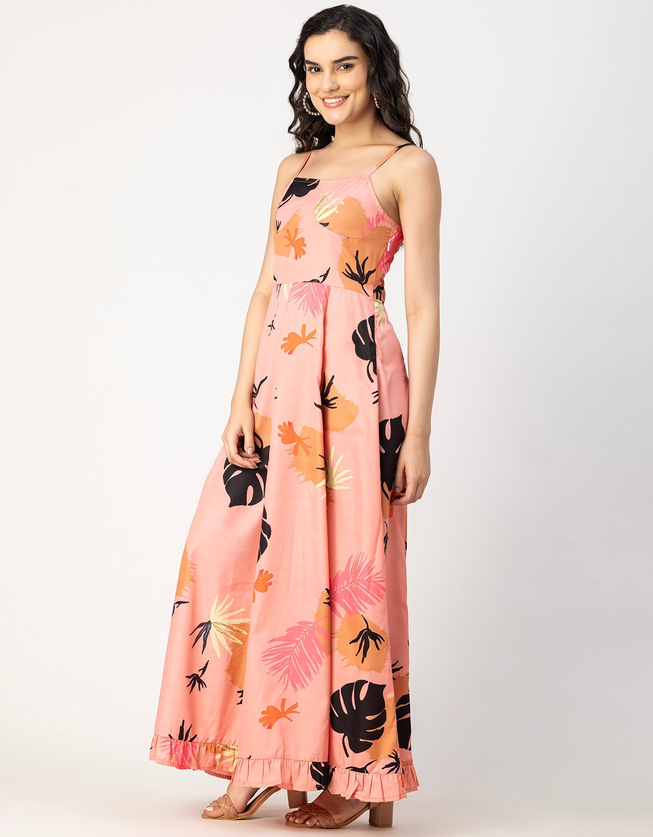 Sleeveless Sweetheart Neck Printed Dress