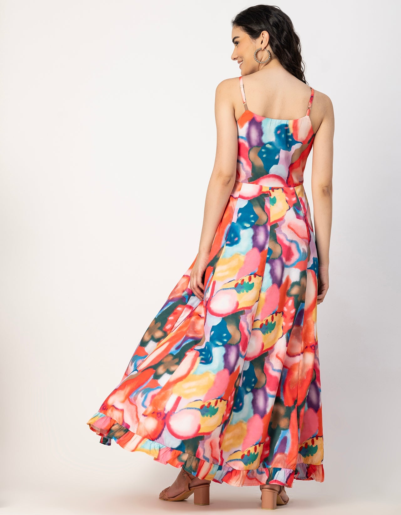 Sleeveless Sweetheart Neck Printed Dress