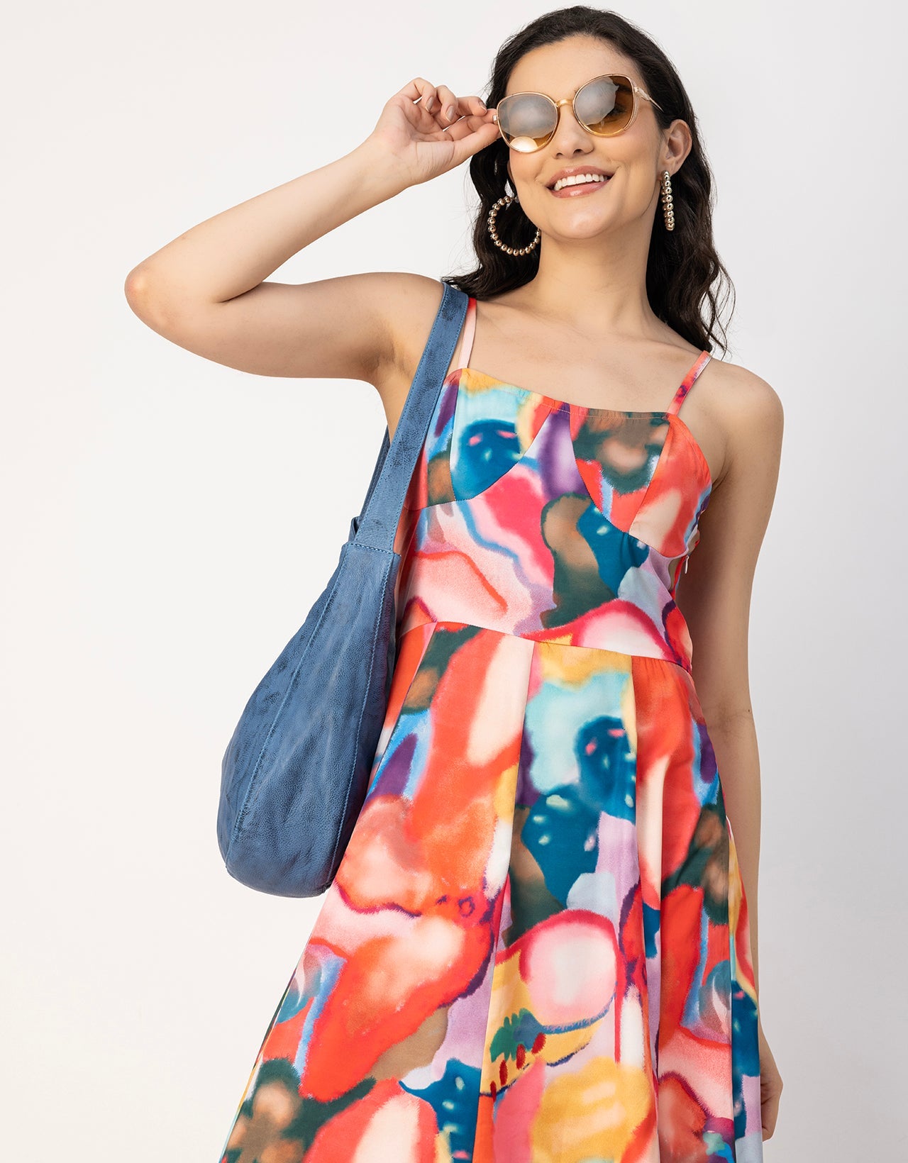 Sleeveless Sweetheart Neck Printed Dress