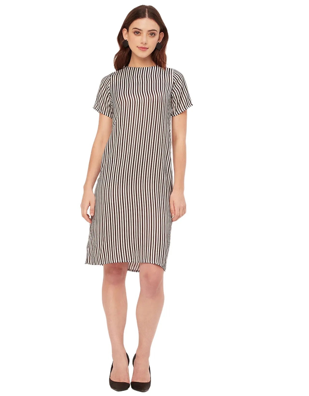 Short Sleeve Round Neck Printed Dress