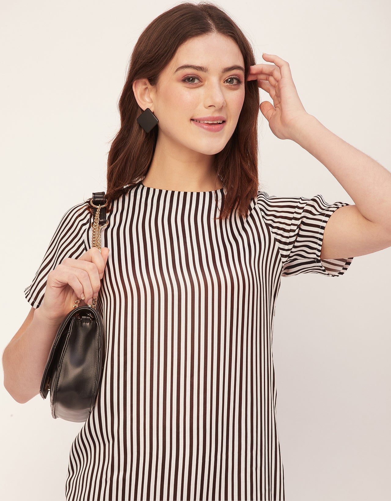 Short Sleeve Round Neck Printed Dress