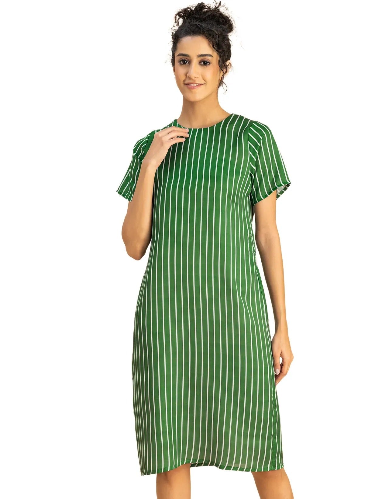 Short Sleeve Round Neck Printed Dress