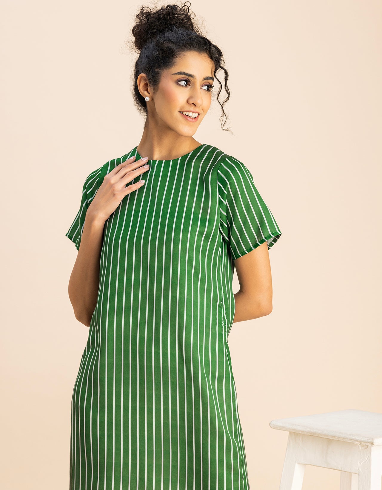 Short Sleeve Round Neck Printed Dress