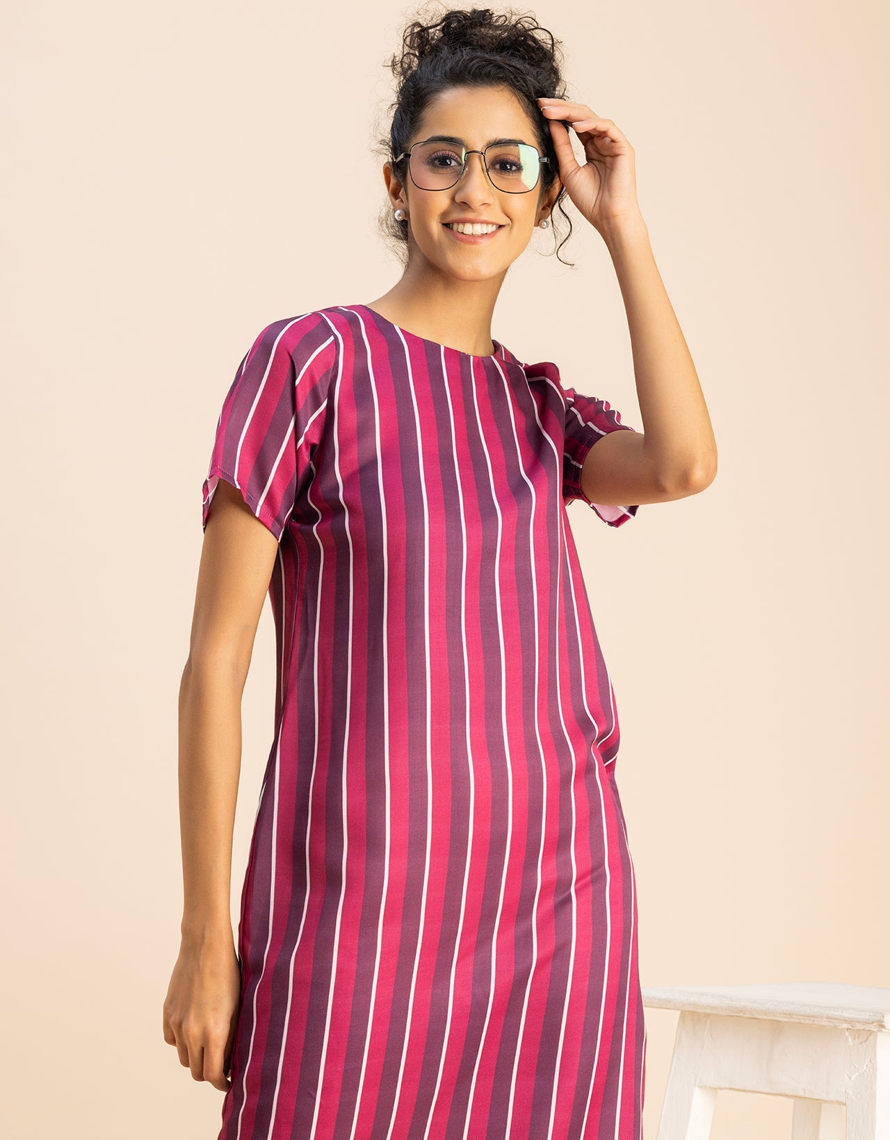 Short Sleeve Round Neck Printed Dress