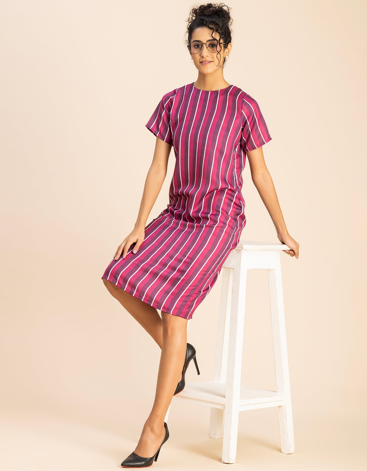 Short Sleeve Round Neck Printed Dress