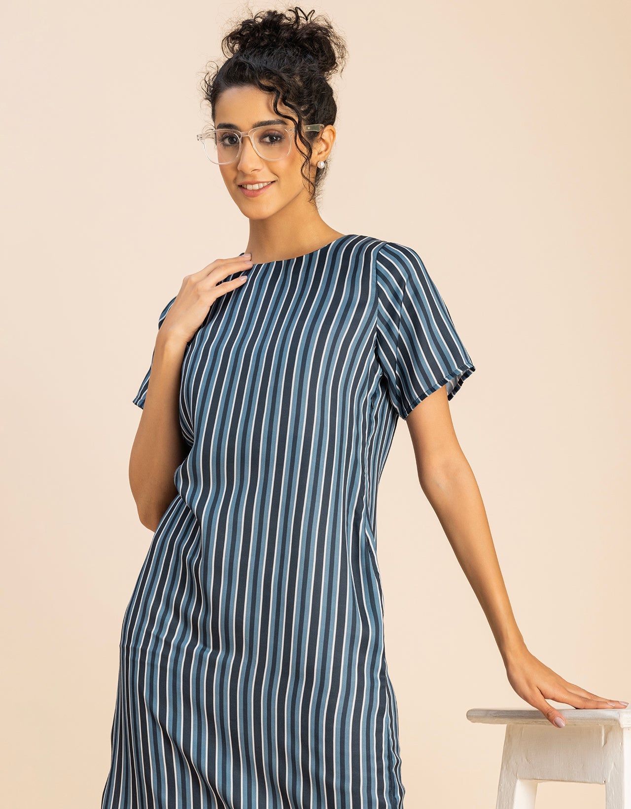 Short Sleeve Round Neck Printed Dress