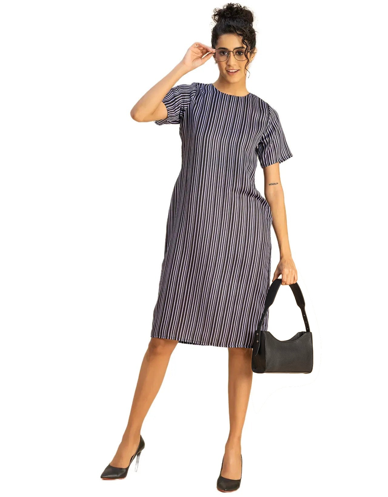 Short Sleeve Round Neck Printed Dress