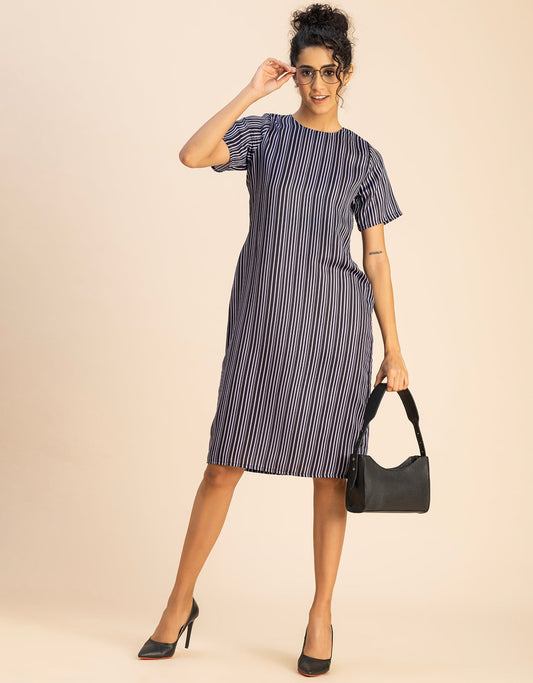 Short Sleeve Round Neck Printed Dress