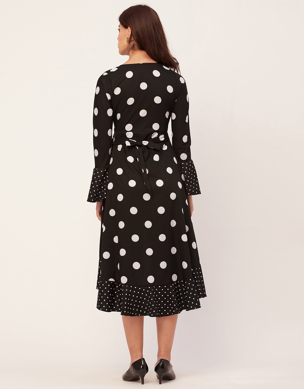 Elegant Printed Wrap Dress - Evening Party Wear