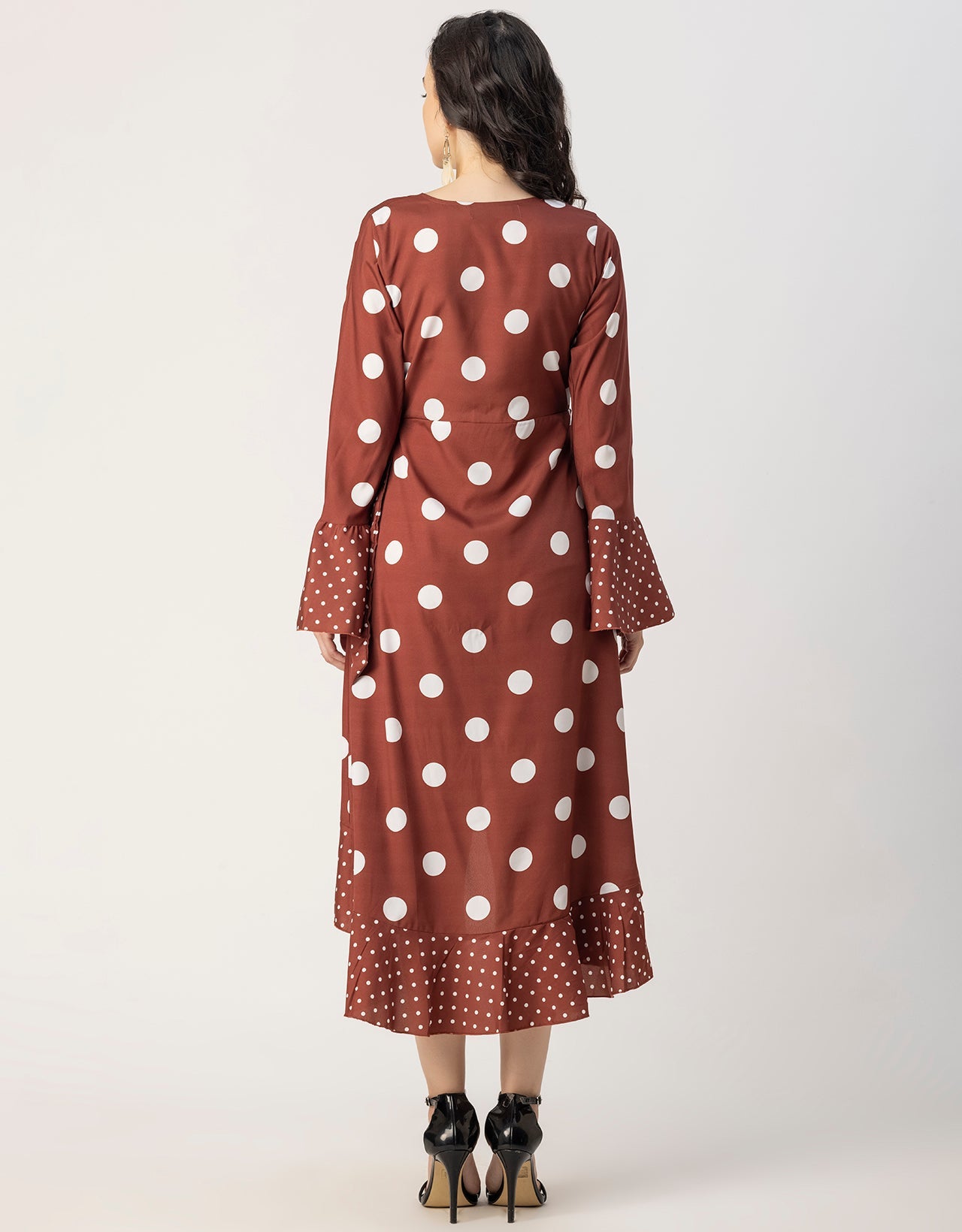 Elegant Printed Wrap Dress - Evening Party Wear