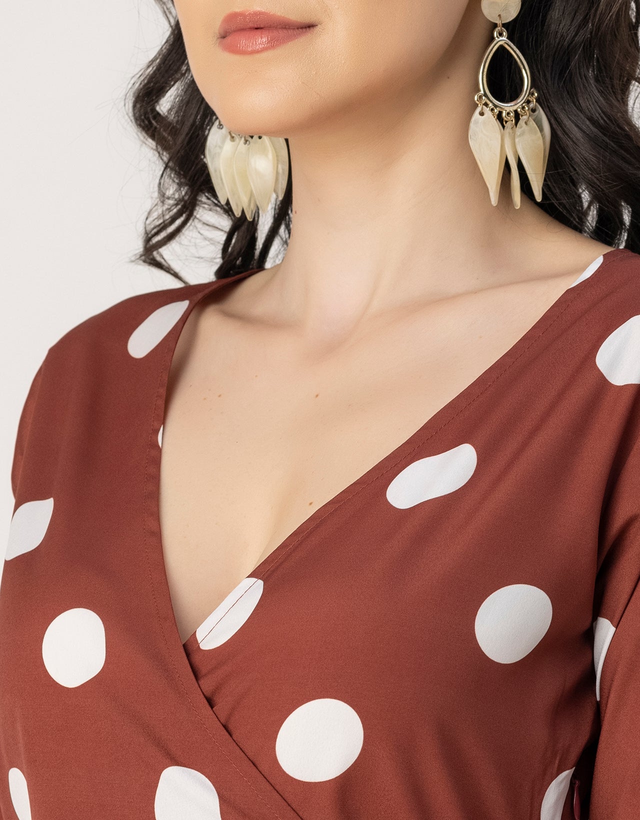 Elegant Printed Wrap Dress - Evening Party Wear