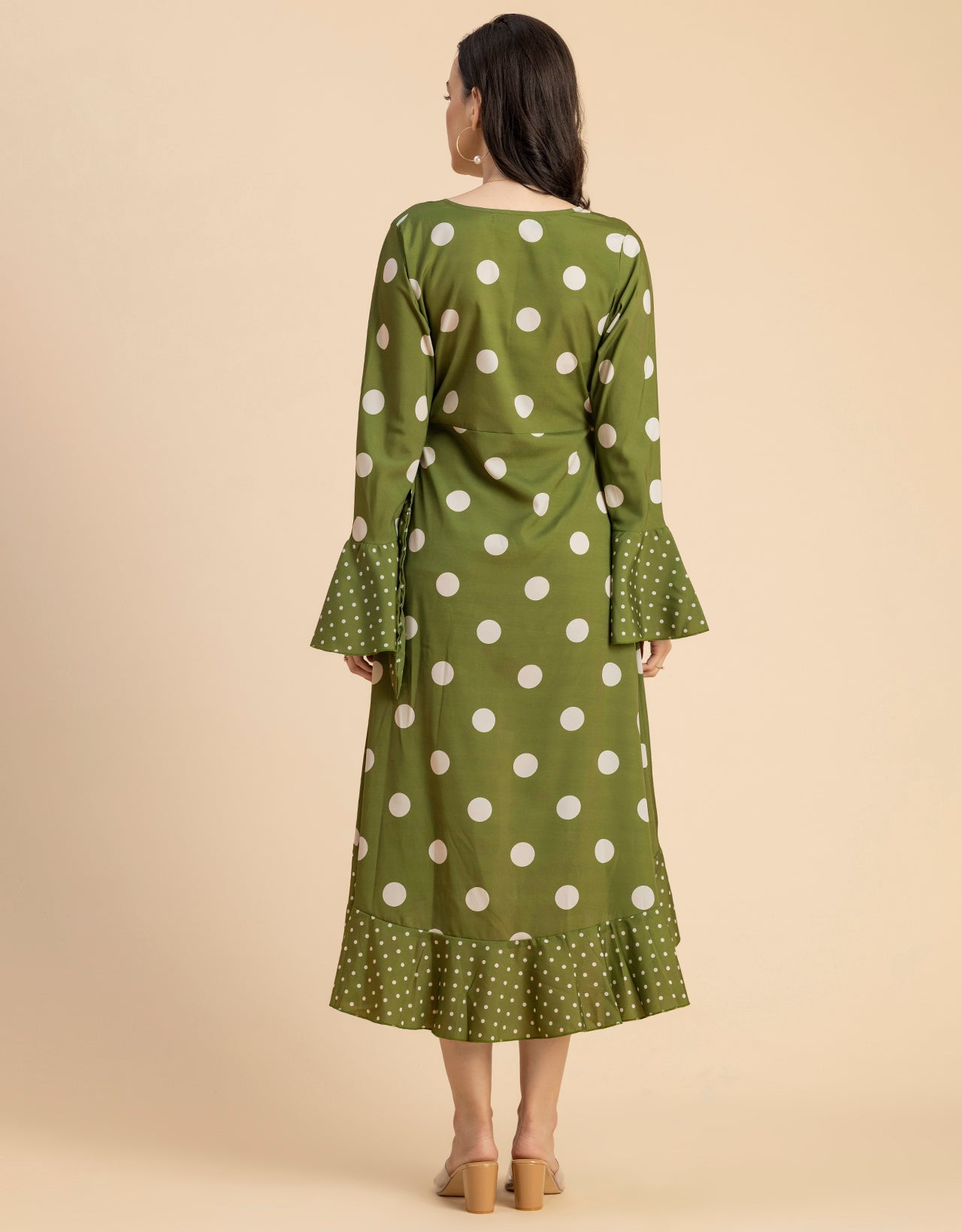 Elegant Printed Wrap Dress - Evening Party Wear