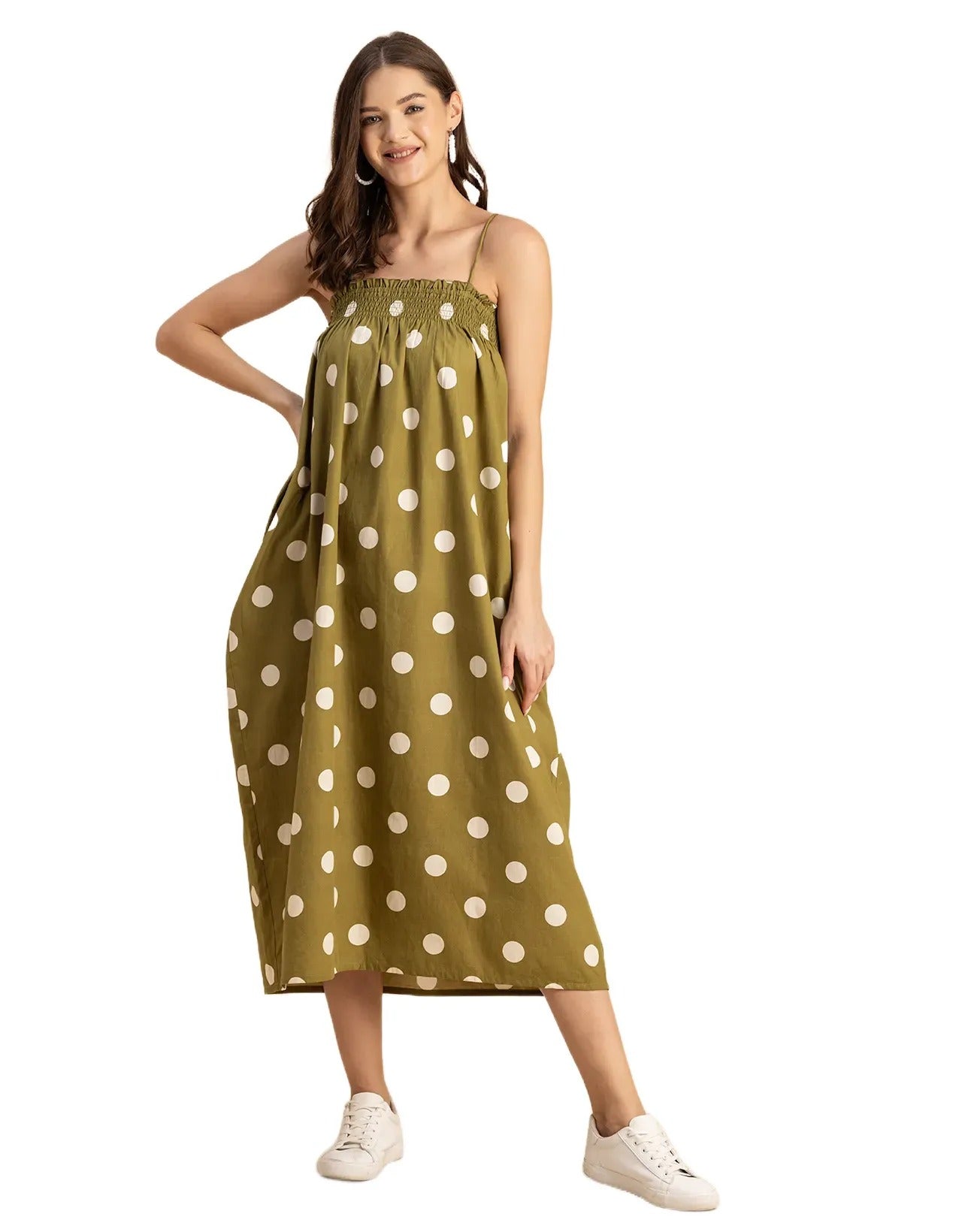 Boho Printed Cotton A-Line Dress - Bohemian Fashion