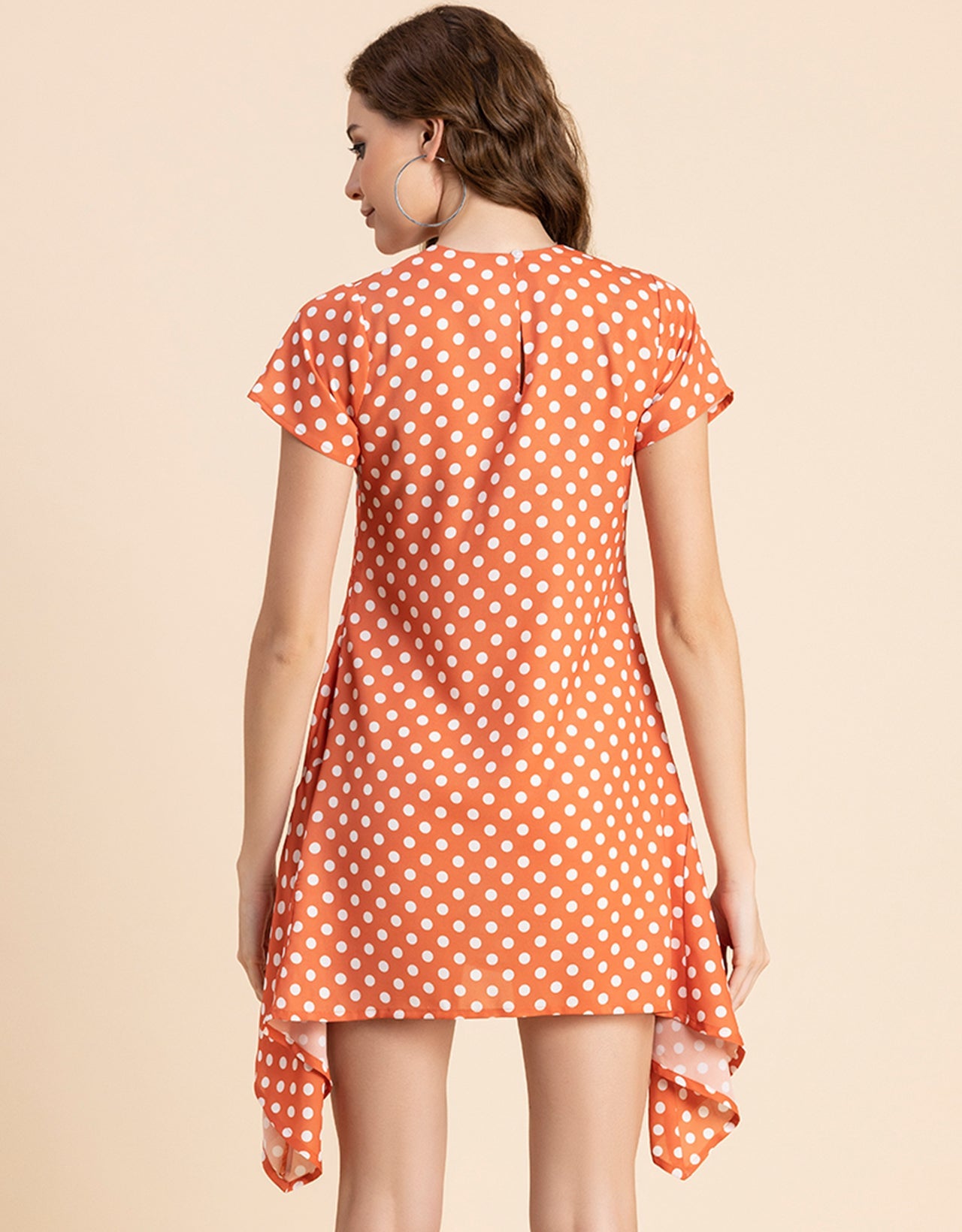 Stylish Printed Georgette Asymmetric Dress