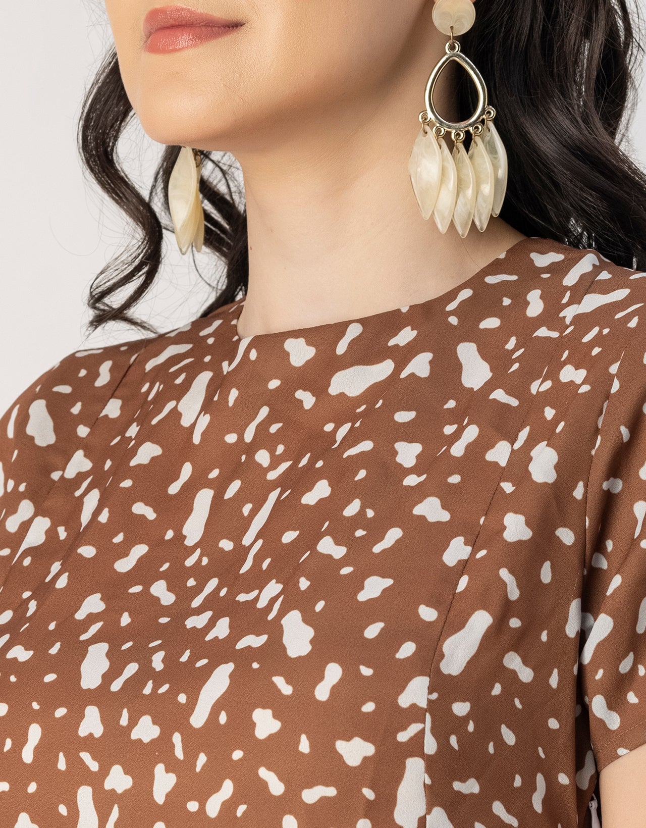 Stylish Printed Georgette Asymmetric Dress