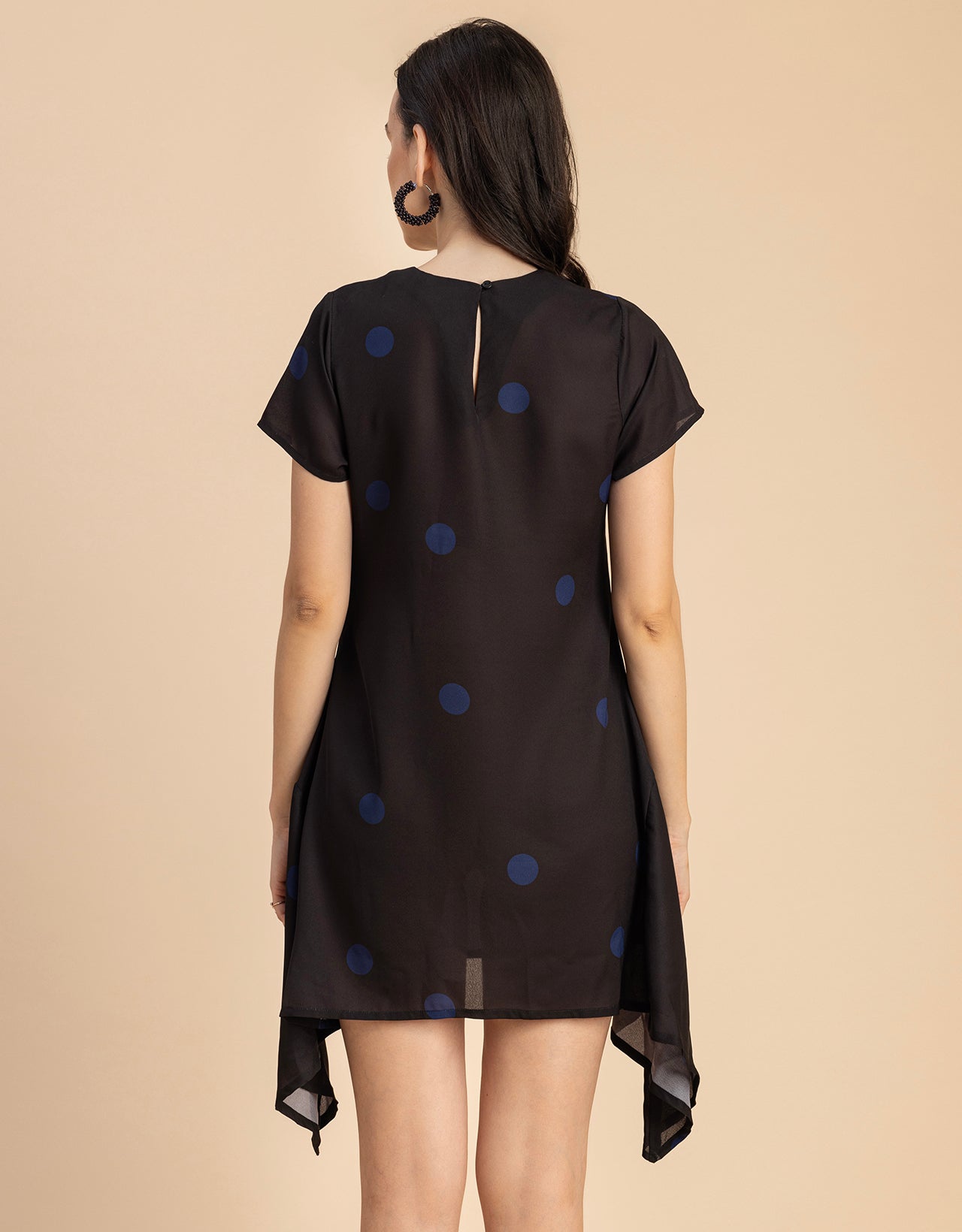Stylish Printed Georgette Asymmetric Dress