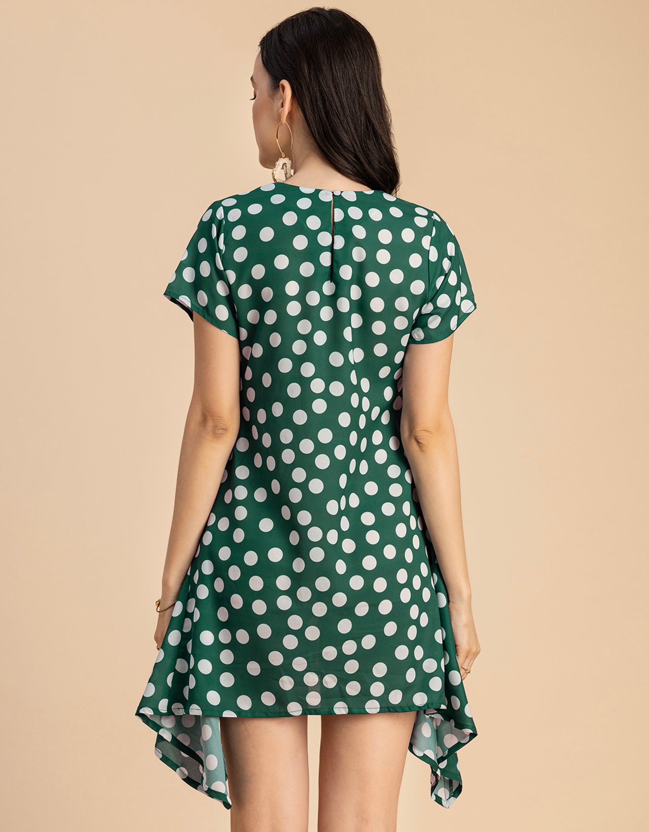 Stylish Printed Georgette Asymmetric Dress