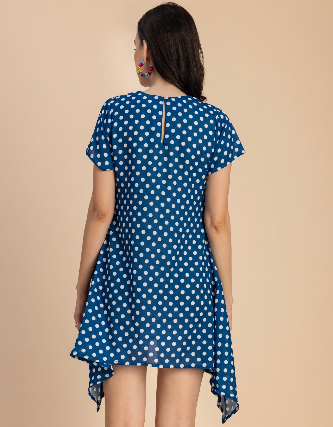 Stylish Printed Georgette Asymmetric Dress