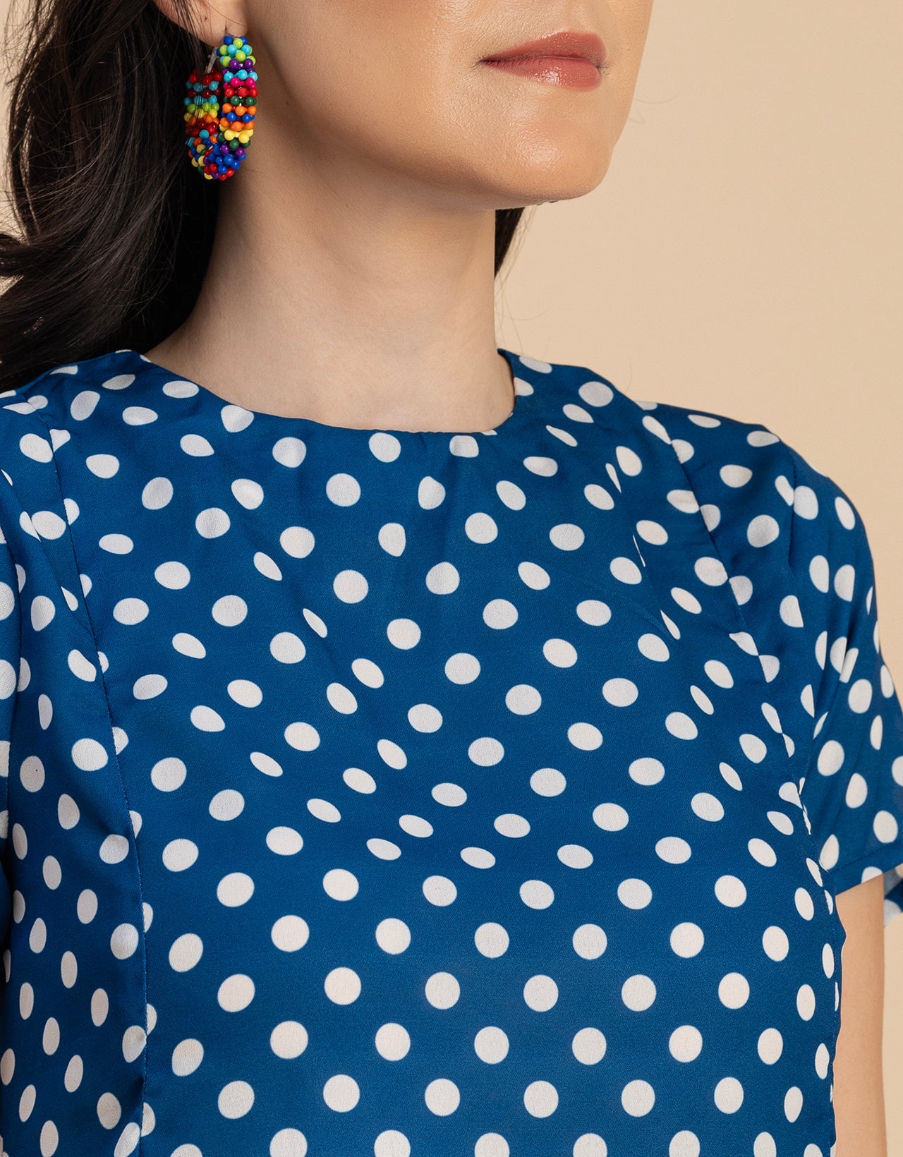 Stylish Printed Georgette Asymmetric Dress