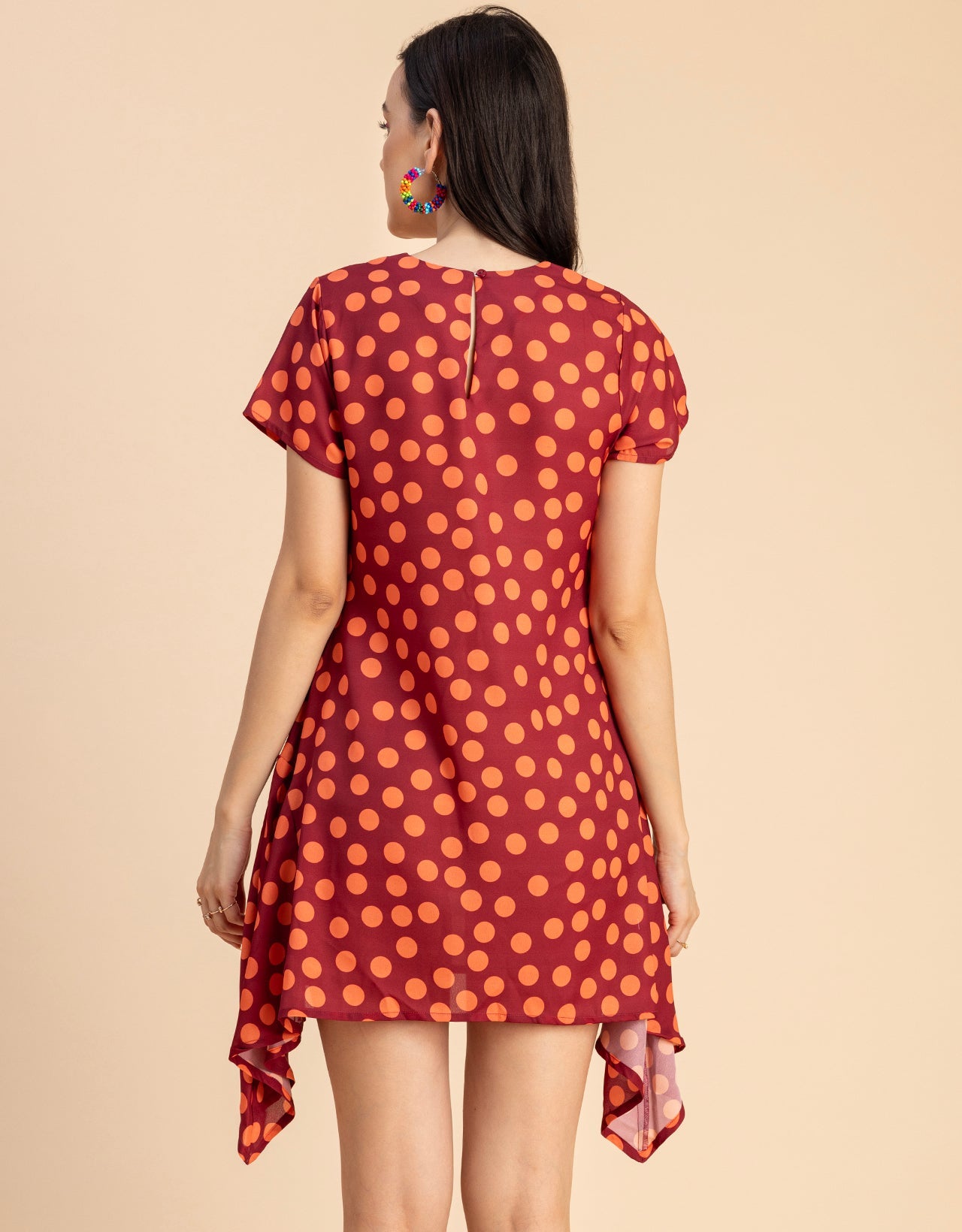 Stylish Printed Georgette Asymmetric Dress