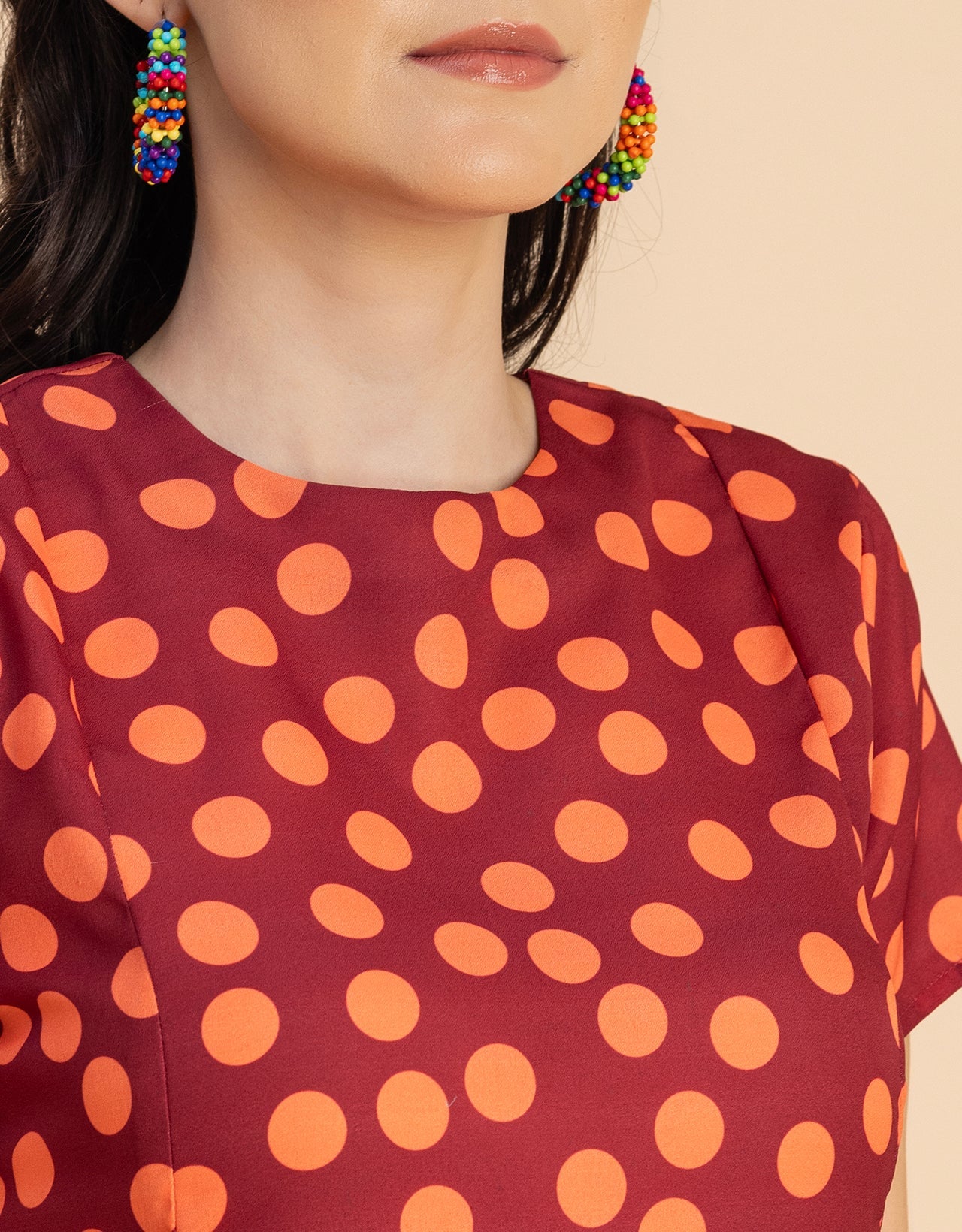 Stylish Printed Georgette Asymmetric Dress