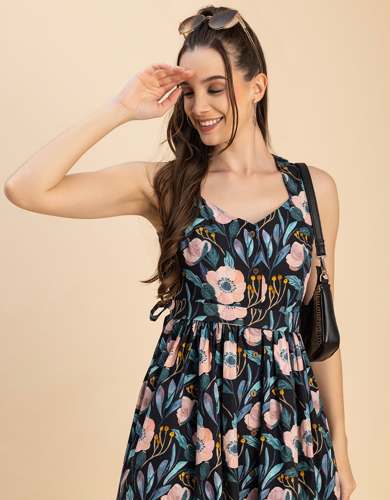 Sleeveless Sweetheart Neck Flared Cotton Dress