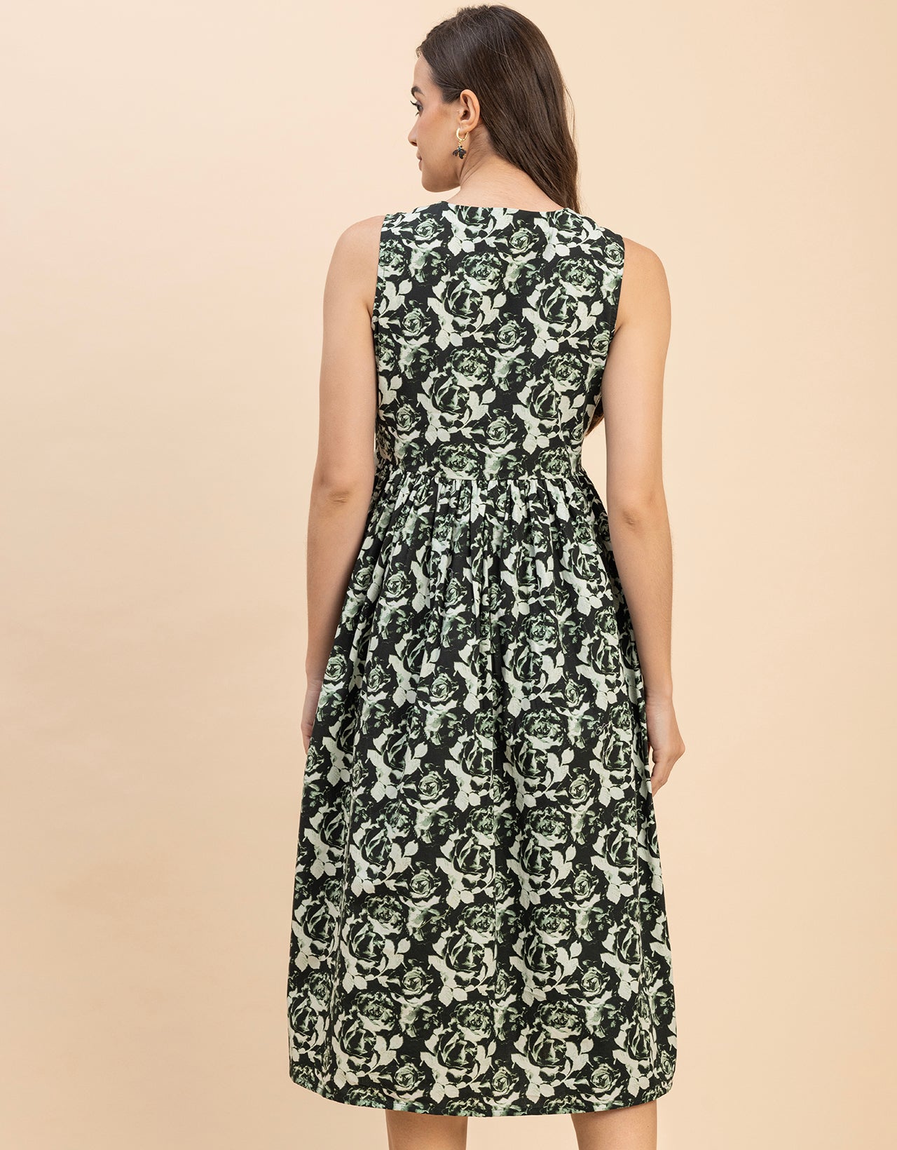 Sleeveless Sweetheart Neck Flared Cotton Dress