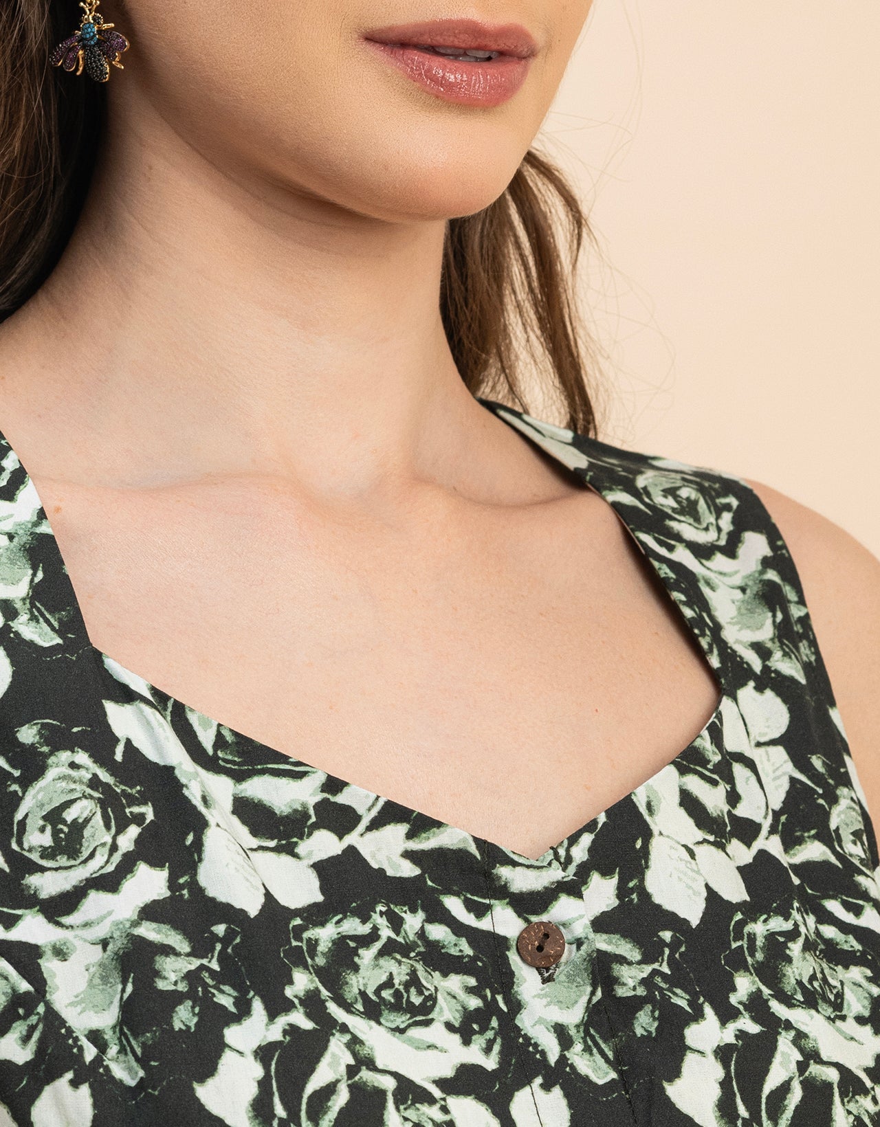 Sleeveless Sweetheart Neck Flared Cotton Dress