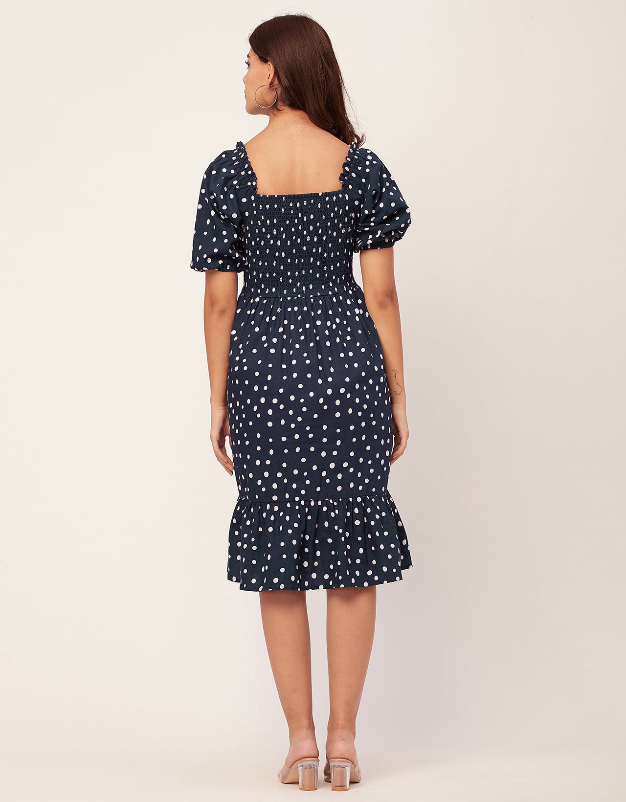 Printed Cotton Fit And Flare Dress - Cute Casual Dress