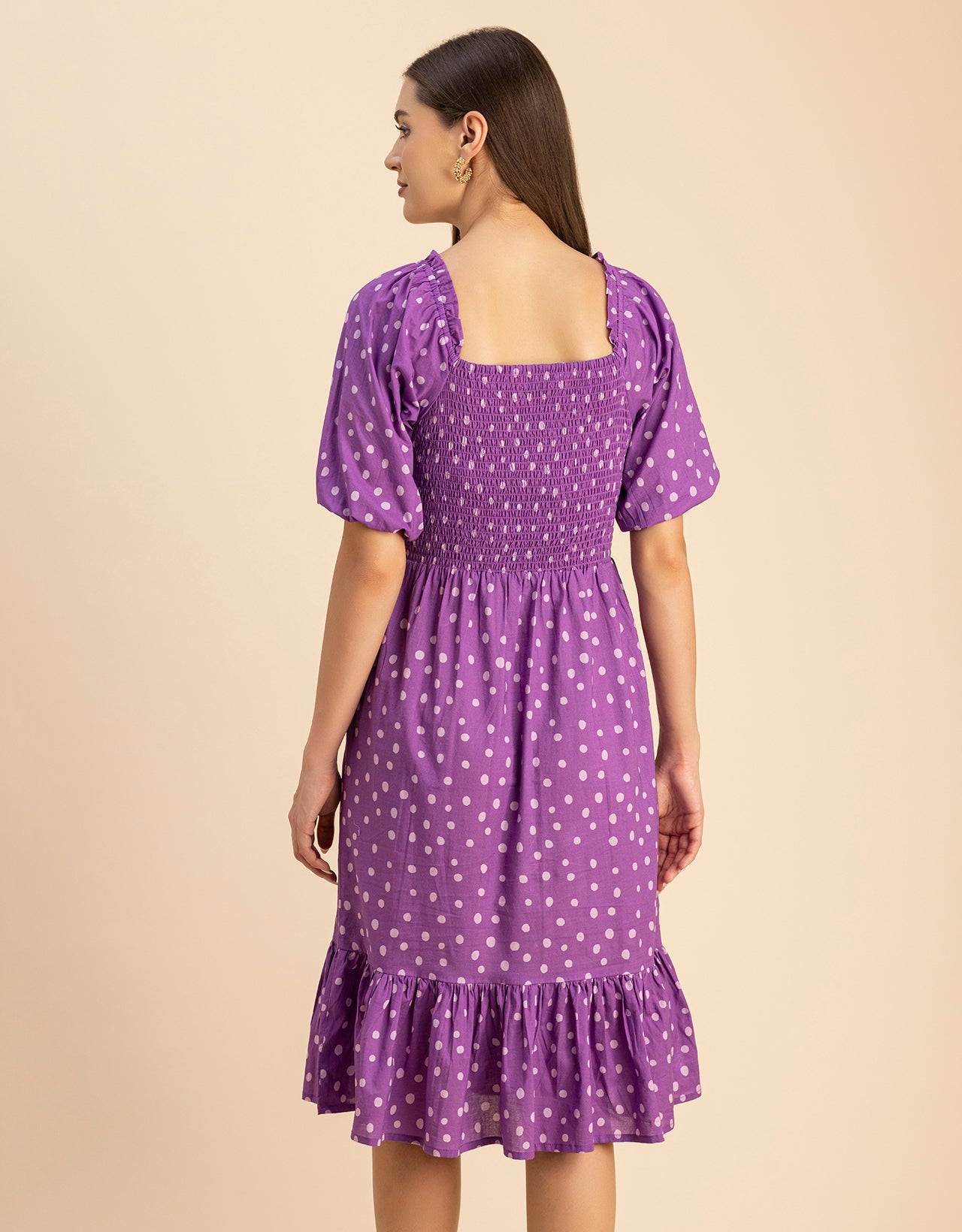 Printed Cotton Fit And Flare Dress - Cute Casual Dress