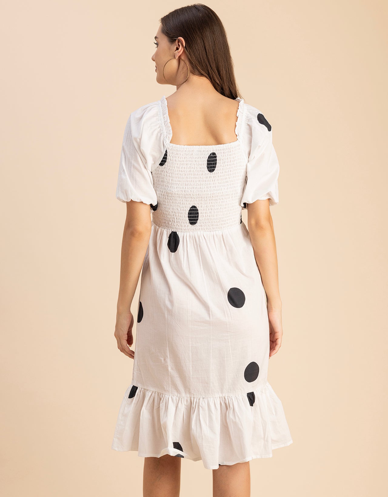 Printed Cotton Fit And Flare Dress - Cute Casual Dress