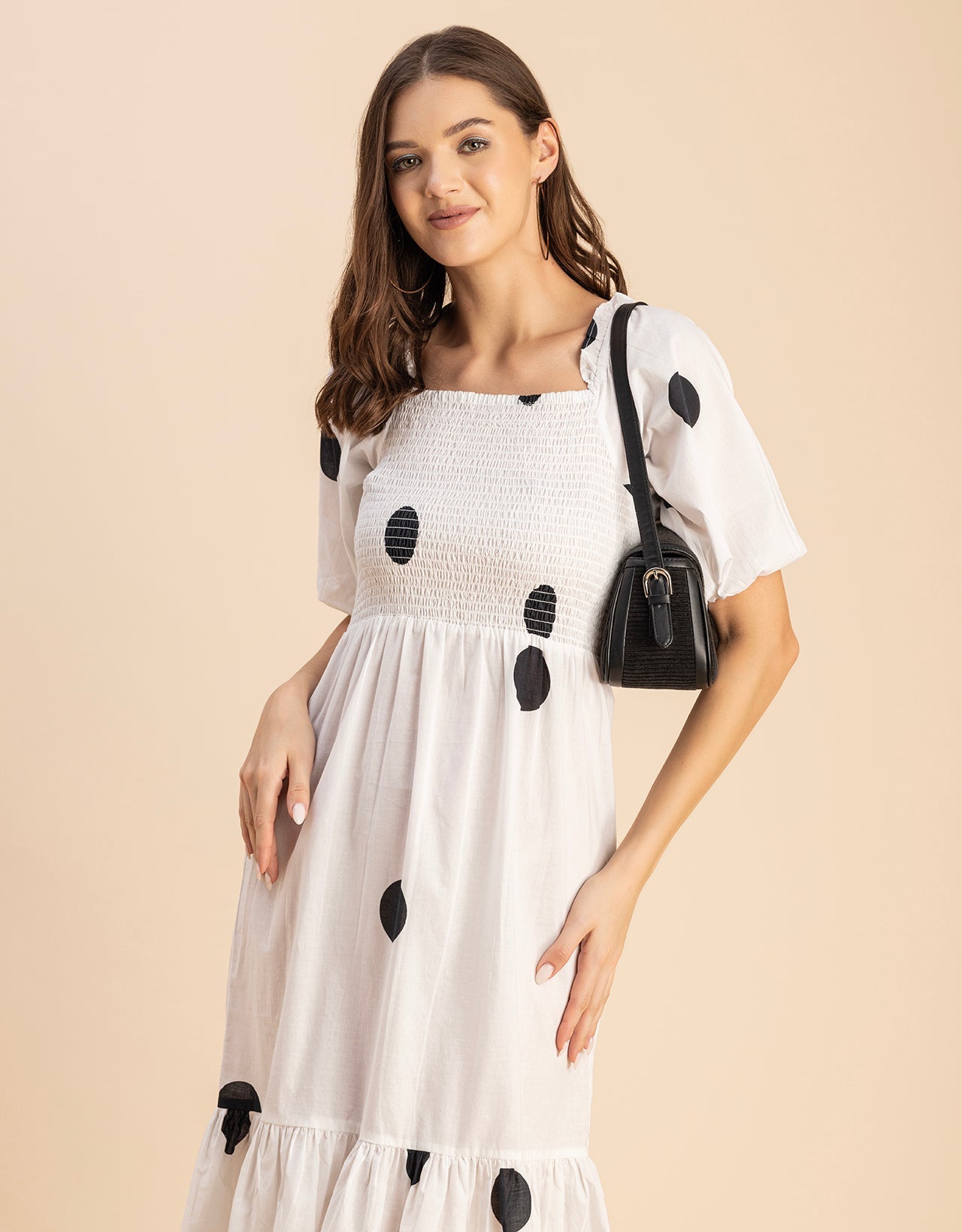 Printed Cotton Fit And Flare Dress - Cute Casual Dress